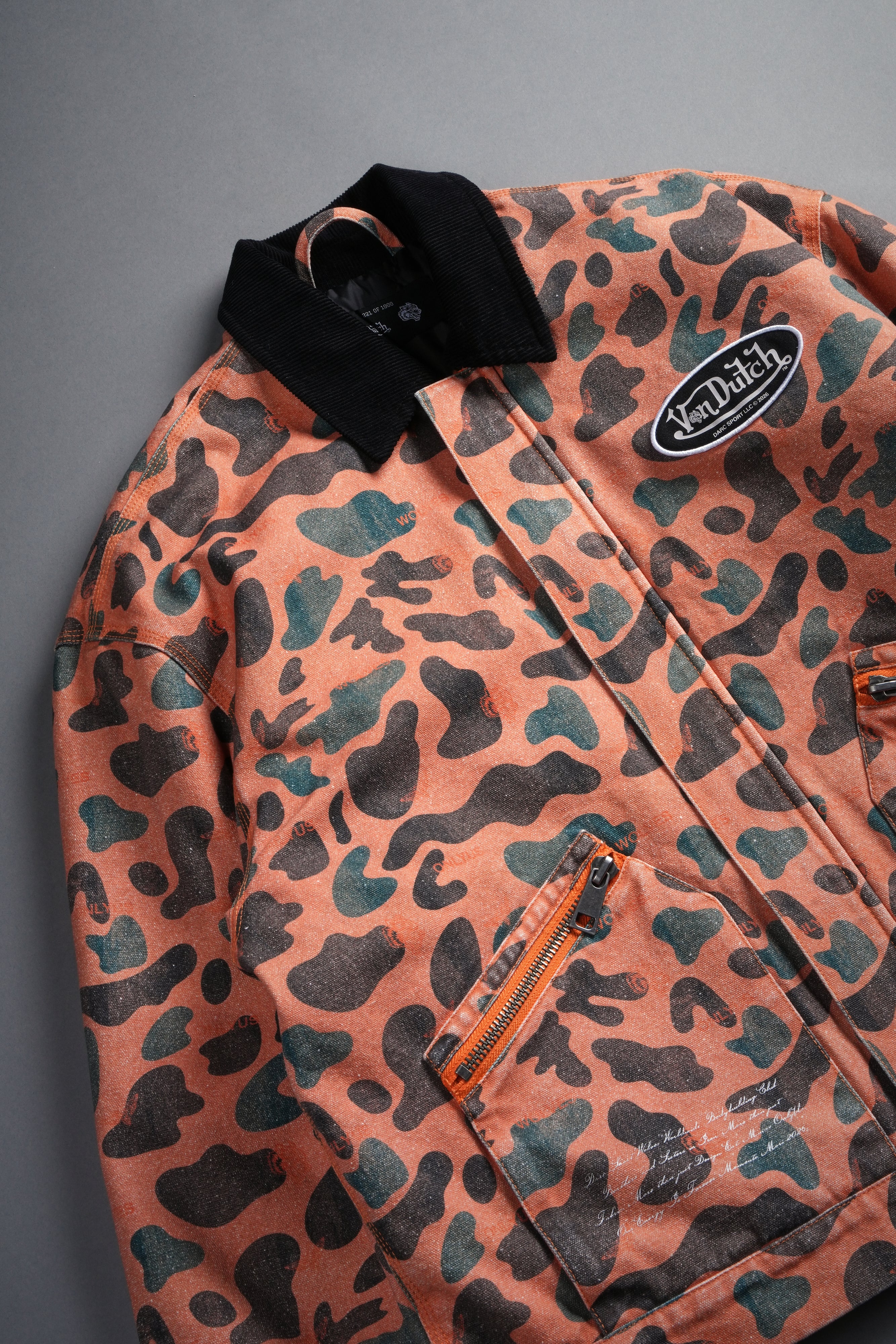 VD Chopper Earl Jacket in DSVD Orange Spot Camo - Image 17