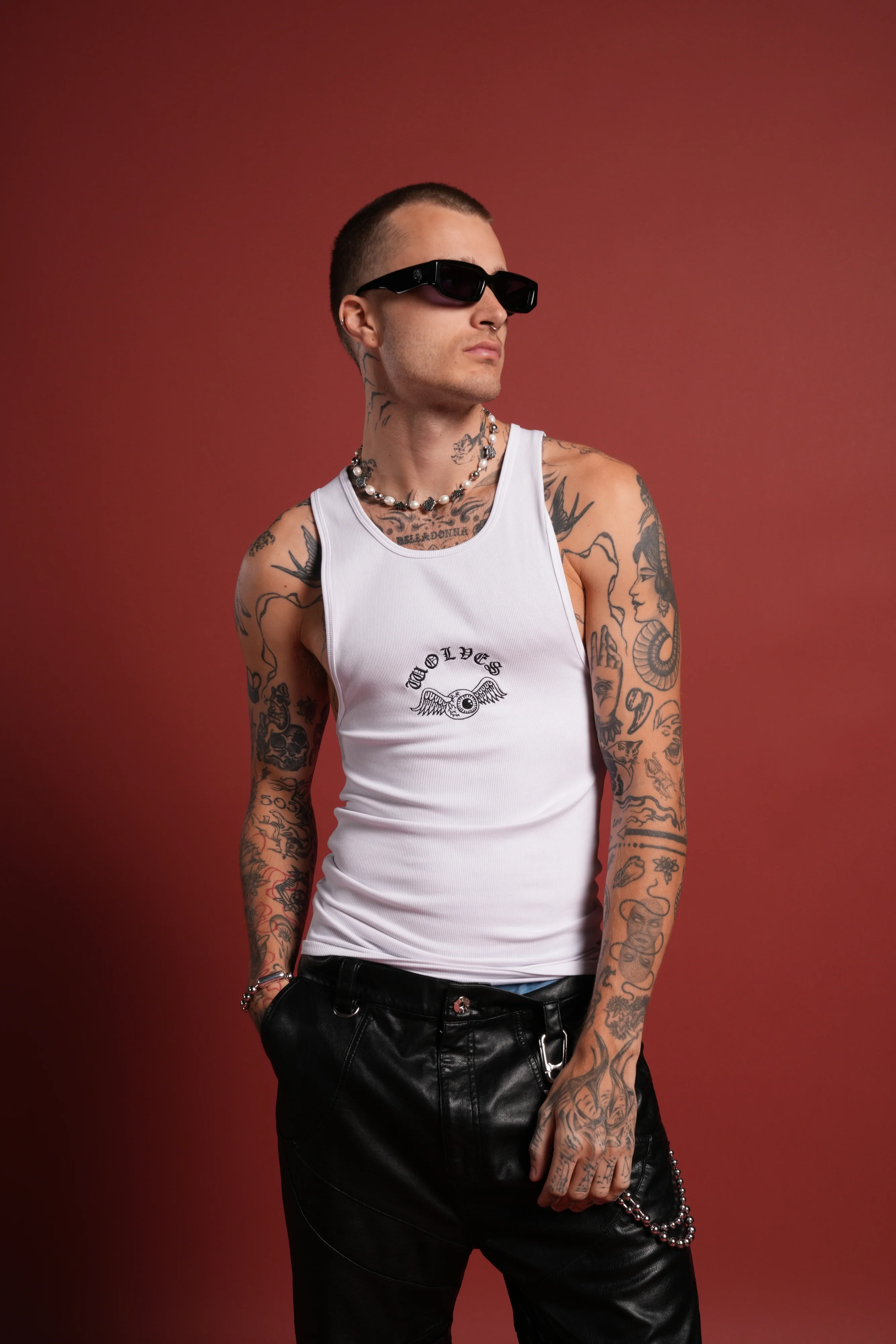 VD Chopper Ribbed Tank V2 in White - Image 2