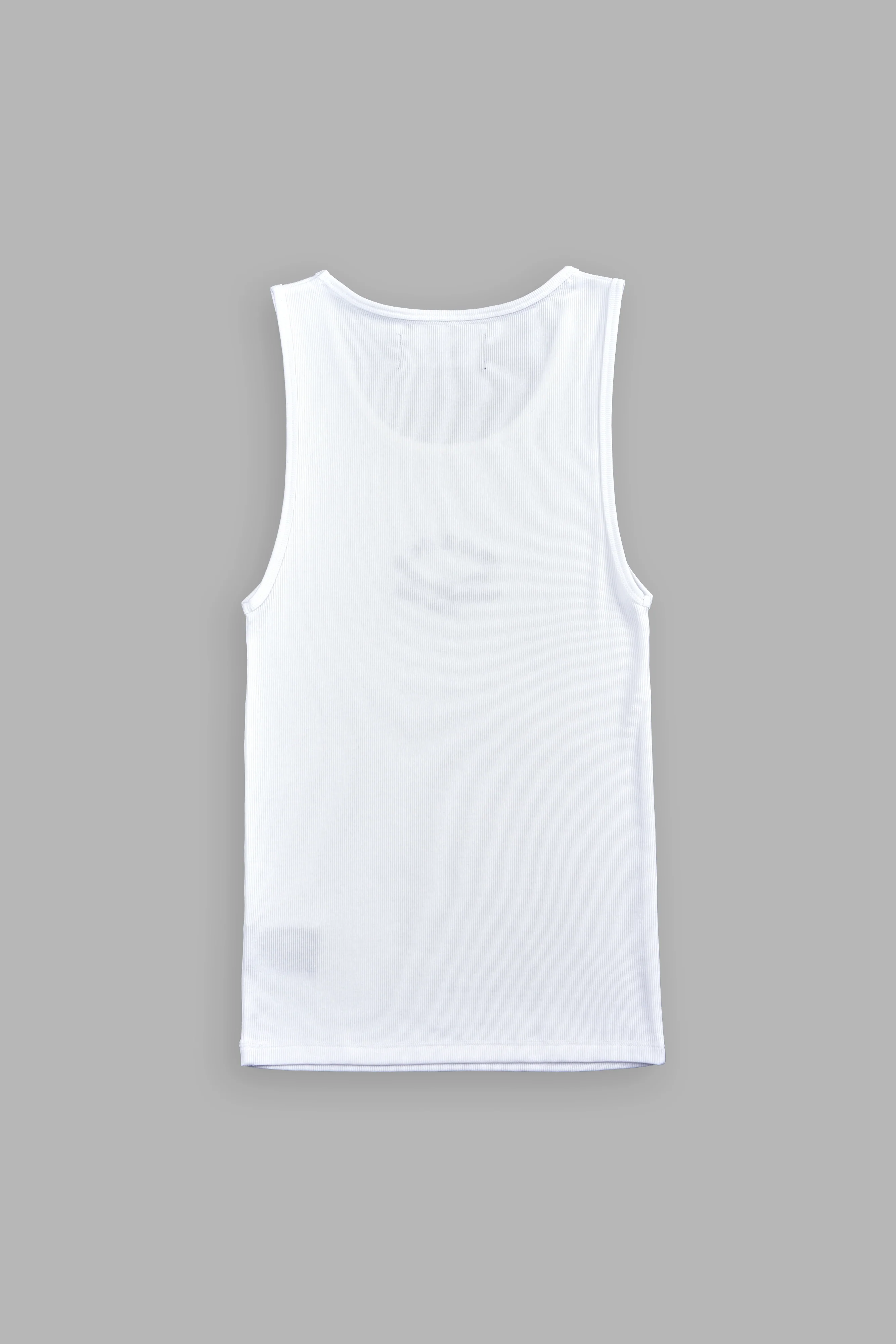VD Chopper Ribbed Tank V2 in White - Image 3
