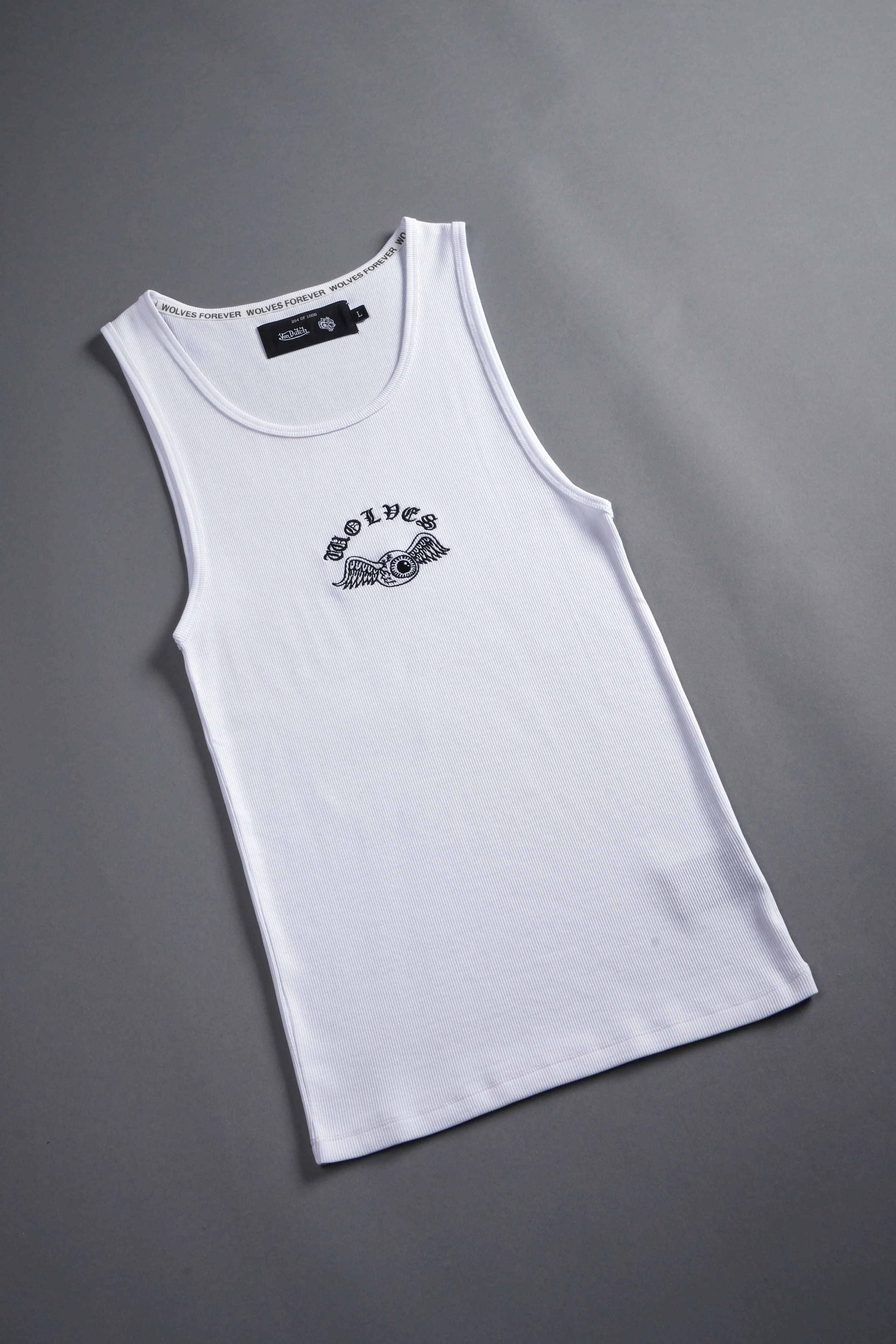 VD Chopper Ribbed Tank V2 in White - Image 6