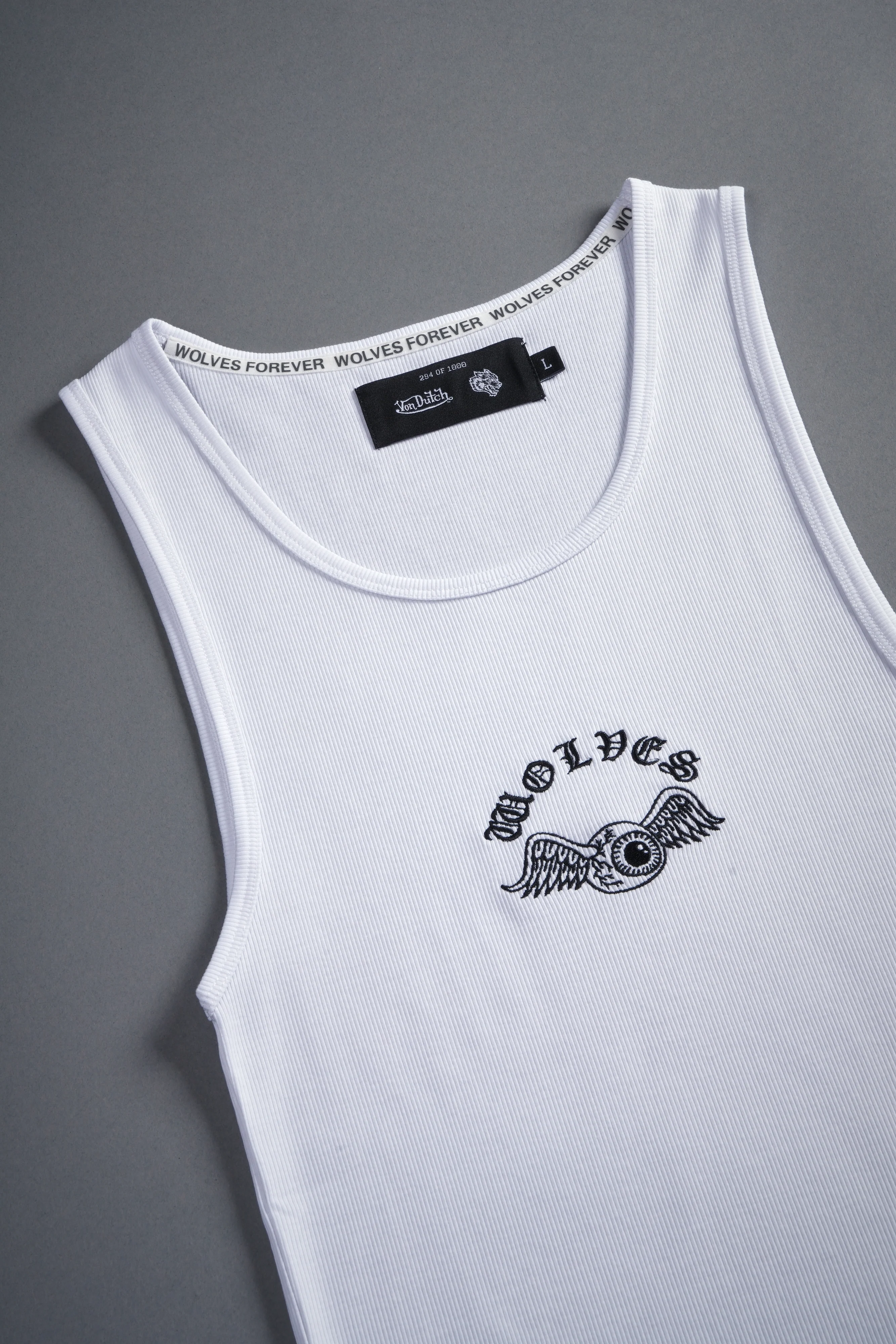 VD Chopper Ribbed Tank V2 in White - Image 7