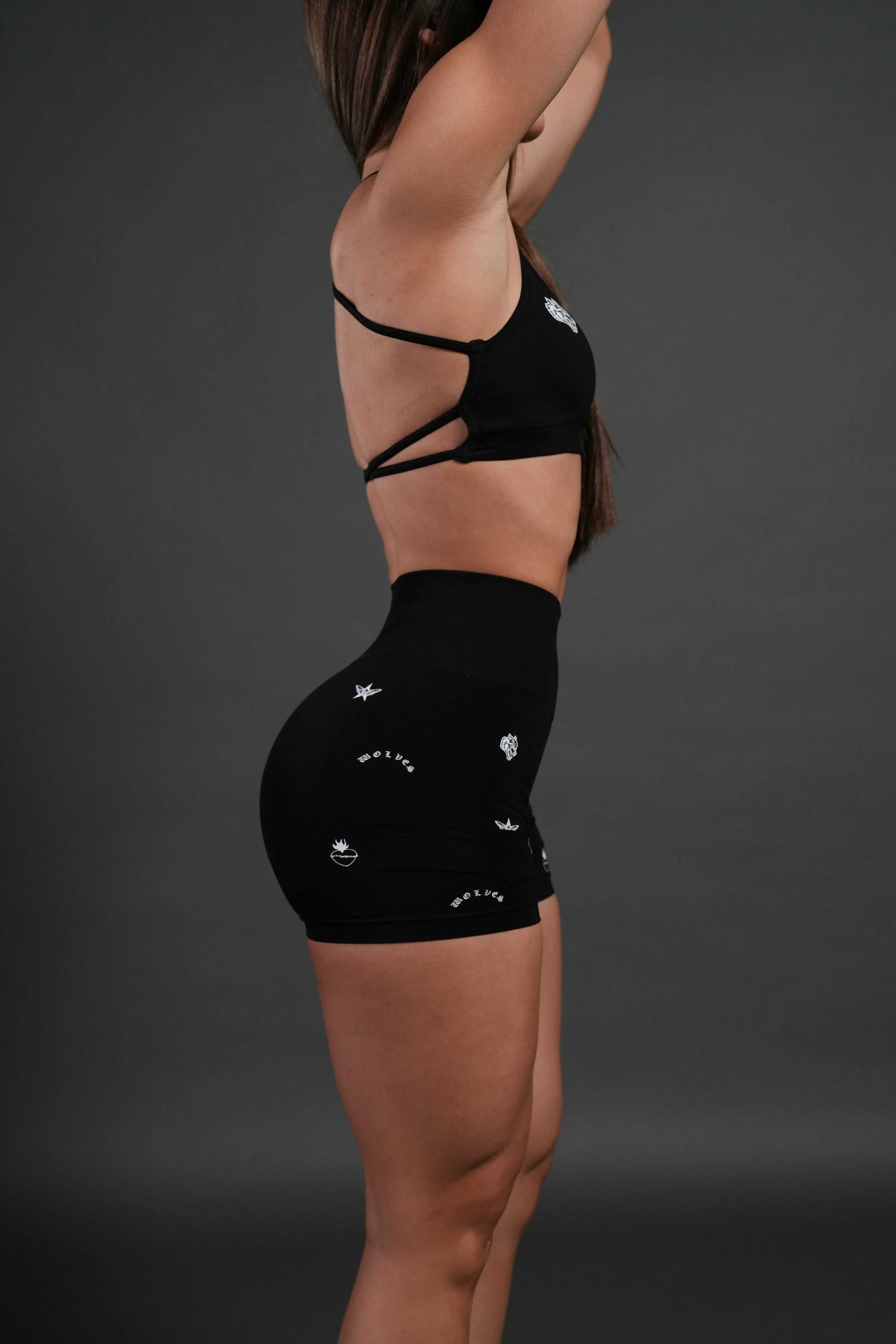 Verona Noir "Stella" Soft Seamless Shorts in Black - Image 3