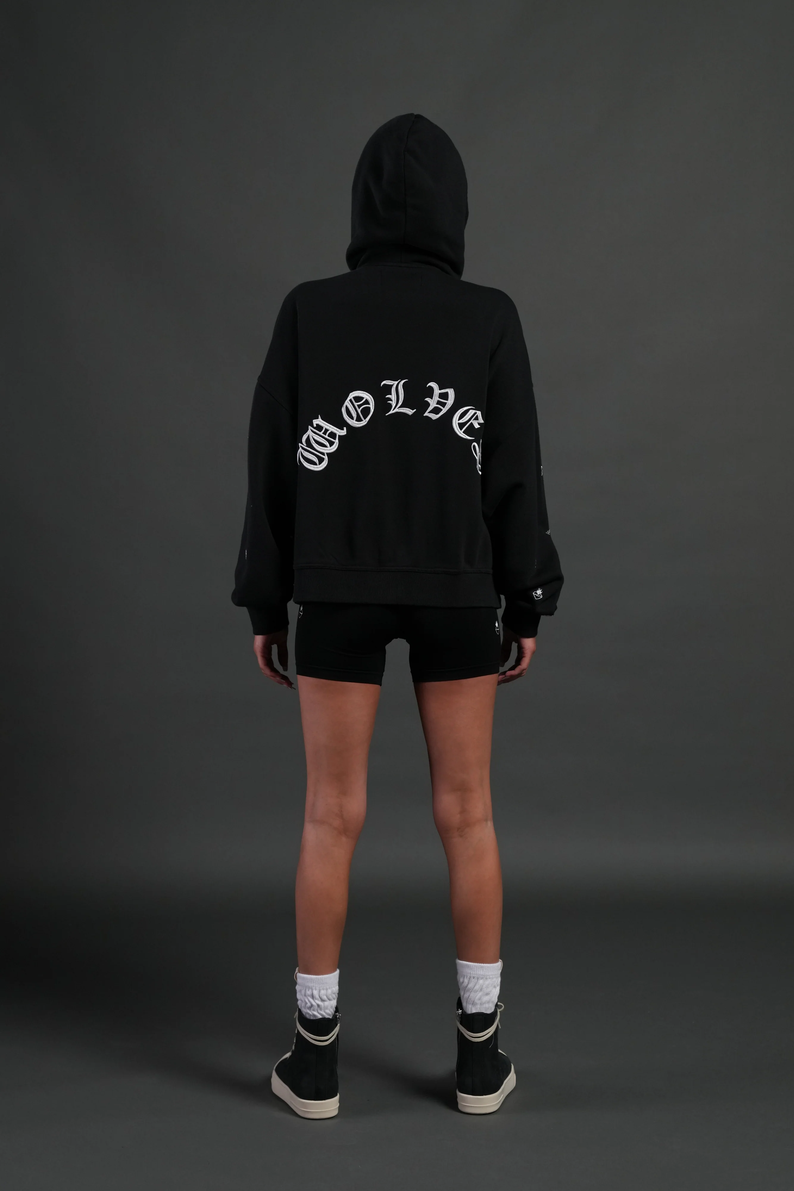 Verona Noir Vex Double Zip Hoodie in Black - Image 10