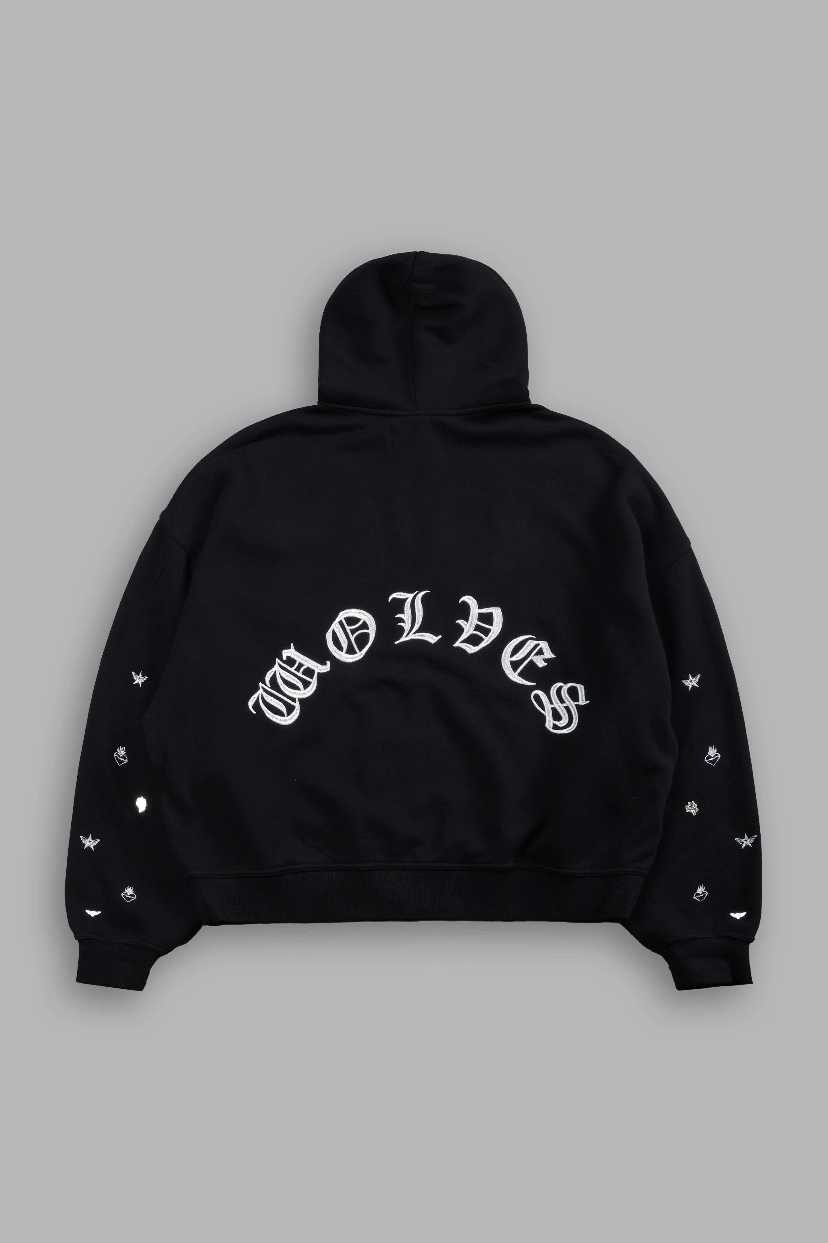 Verona Noir Vex Double Zip Hoodie in Black - Image 3