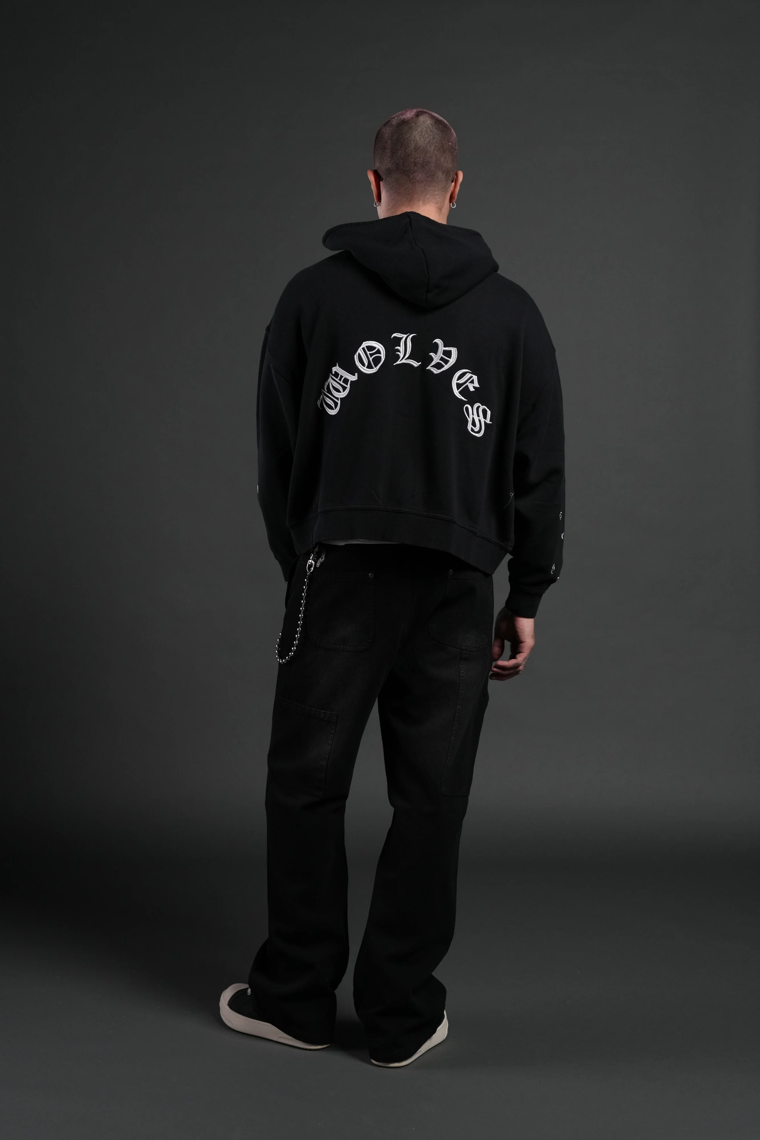 Verona Noir Vex Double Zip Hoodie in Black - Image 6