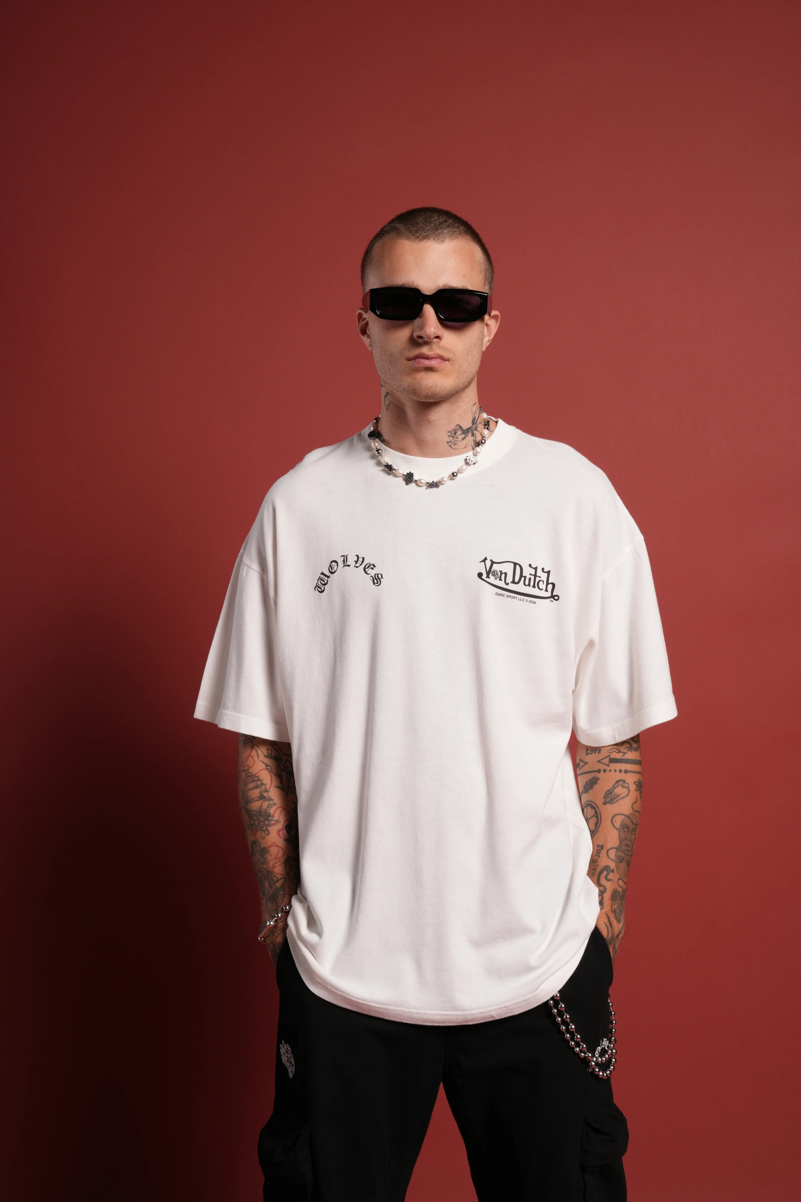 Von Darc Premium Oversized Tee in Cream - Image 2