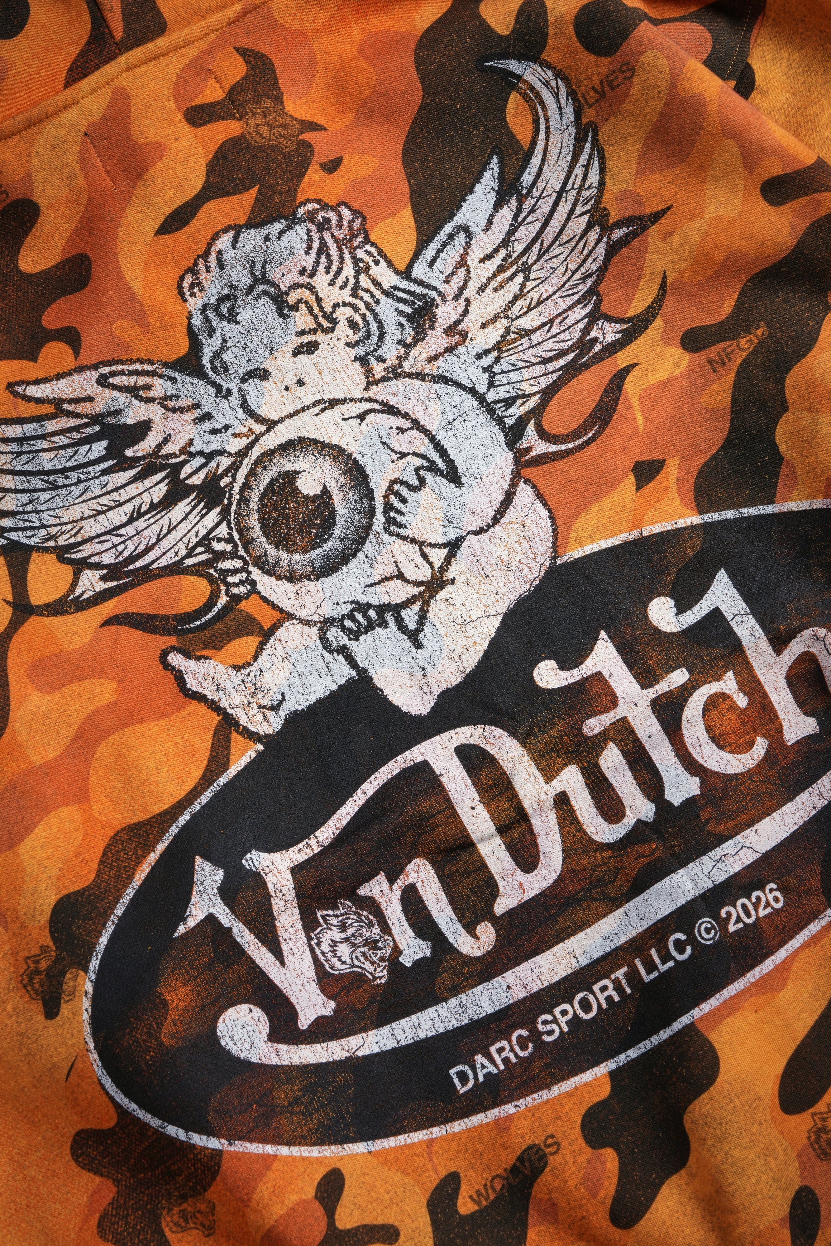 Von Wild Unisex "Pierce" Hoodie in DSVD Orange Camo - Image 18