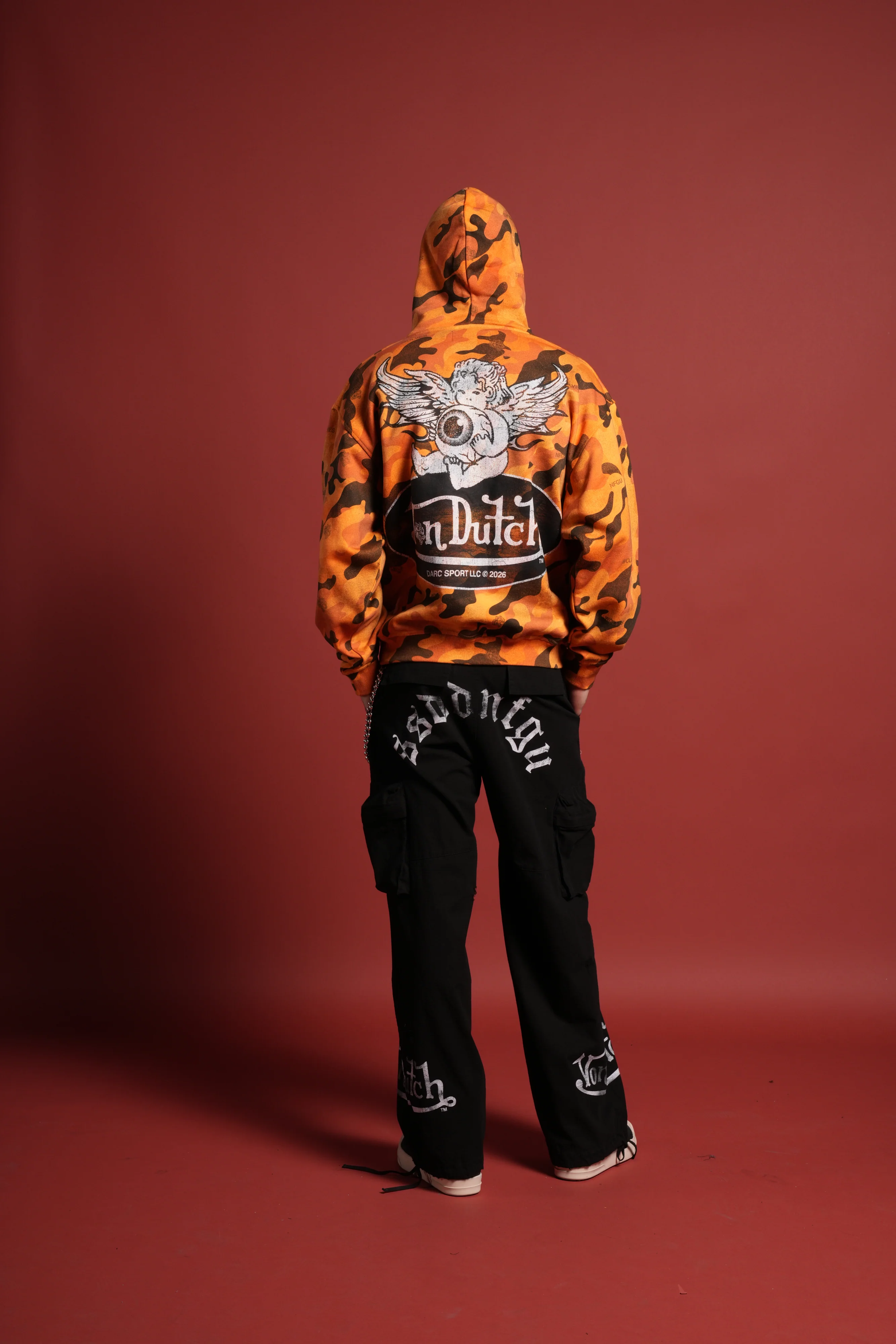 Von Wild Unisex "Pierce" Hoodie in DSVD Orange Camo - Image 6