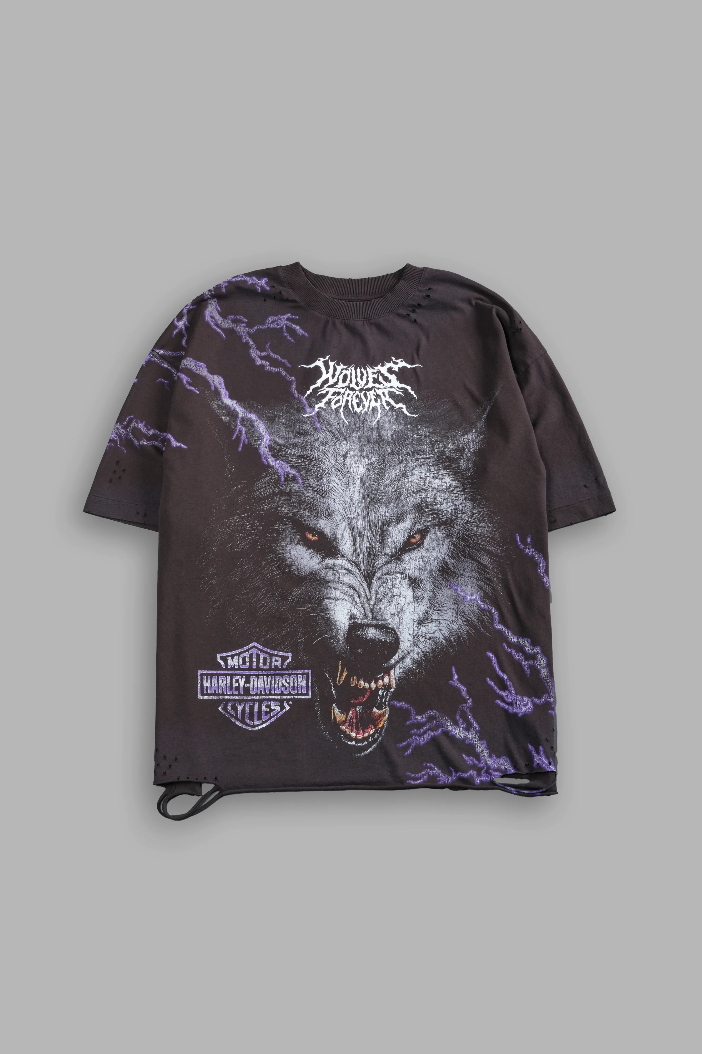 We Were Never the Same Distressed Grunge Tee in Darc Brown Drift Wash