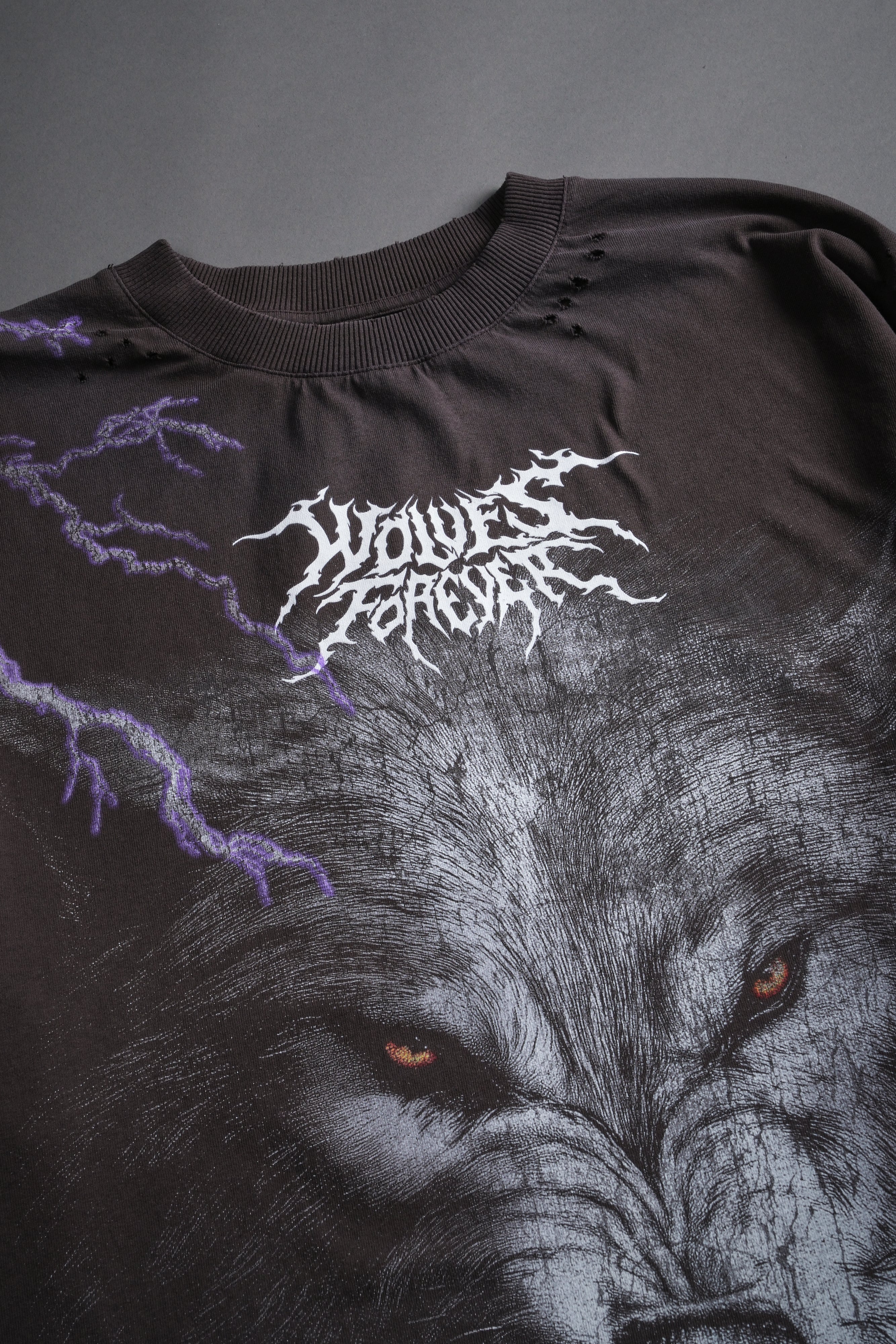 We Were Never the Same Distressed Grunge Tee in Darc Brown Drift Wash - Image 10