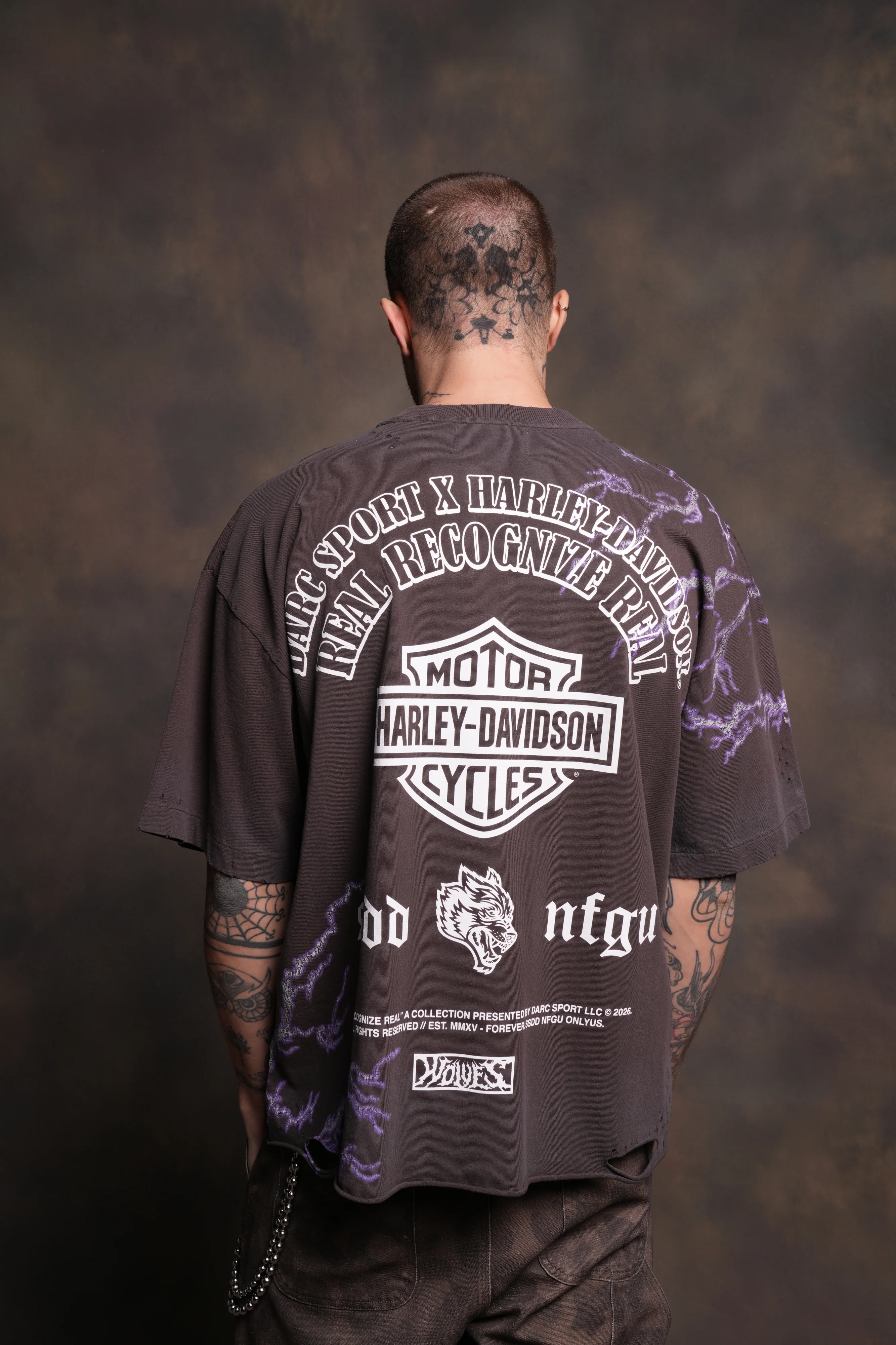 We Were Never the Same Distressed Grunge Tee in Darc Brown Drift Wash - Image 2