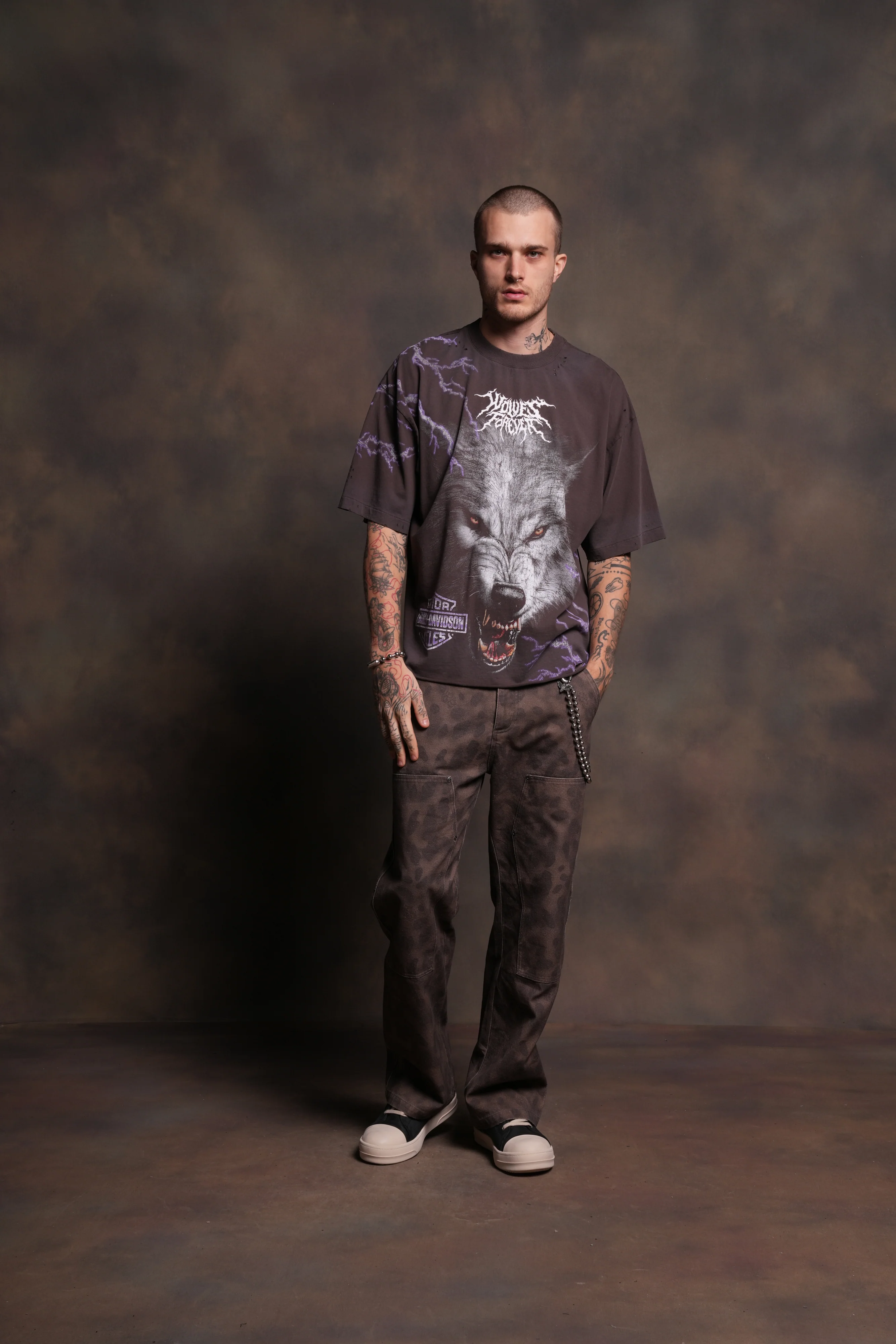 We Were Never the Same Distressed Grunge Tee in Darc Brown Drift Wash - Image 5