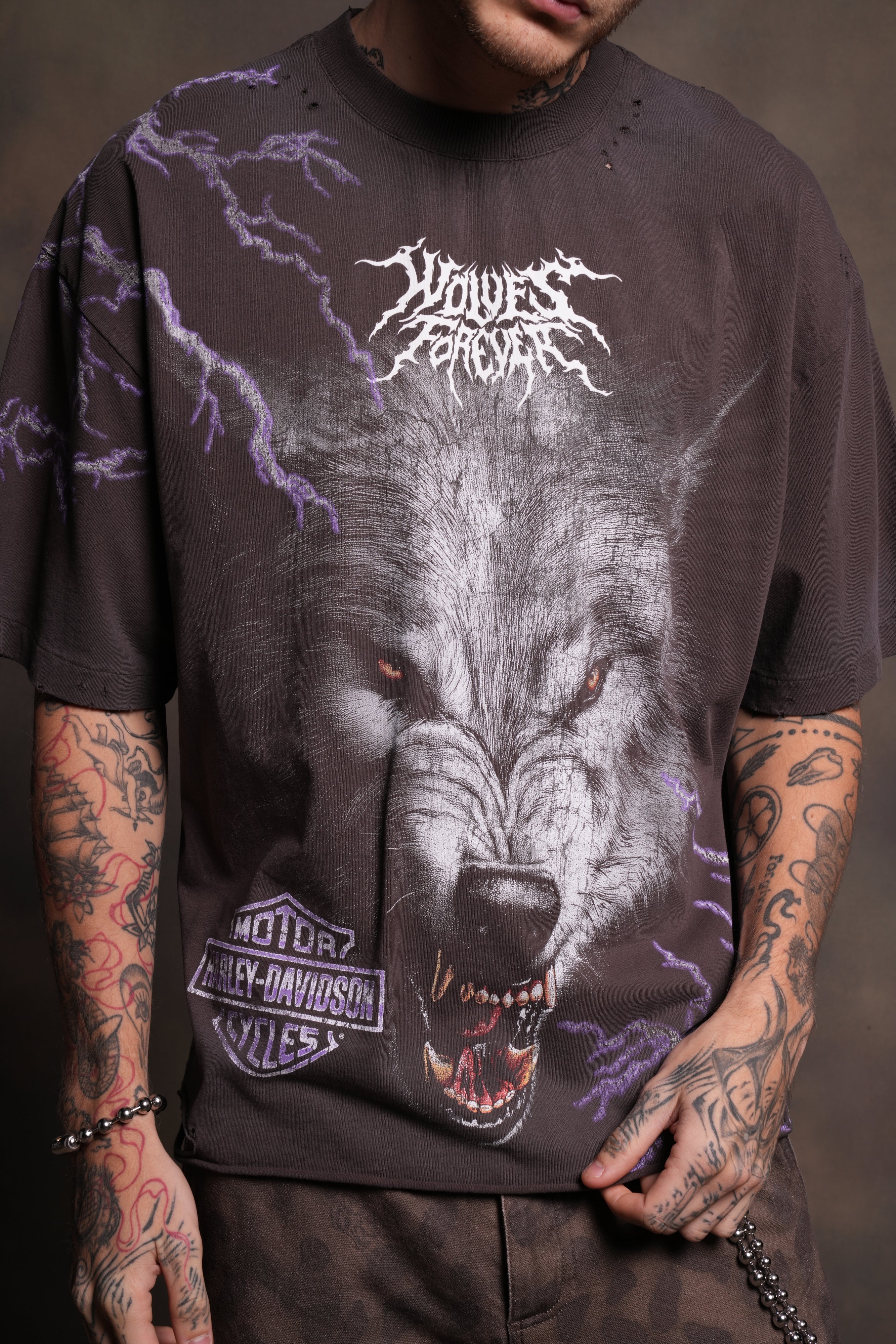 We Were Never the Same Distressed Grunge Tee in Darc Brown Drift Wash - Image 7