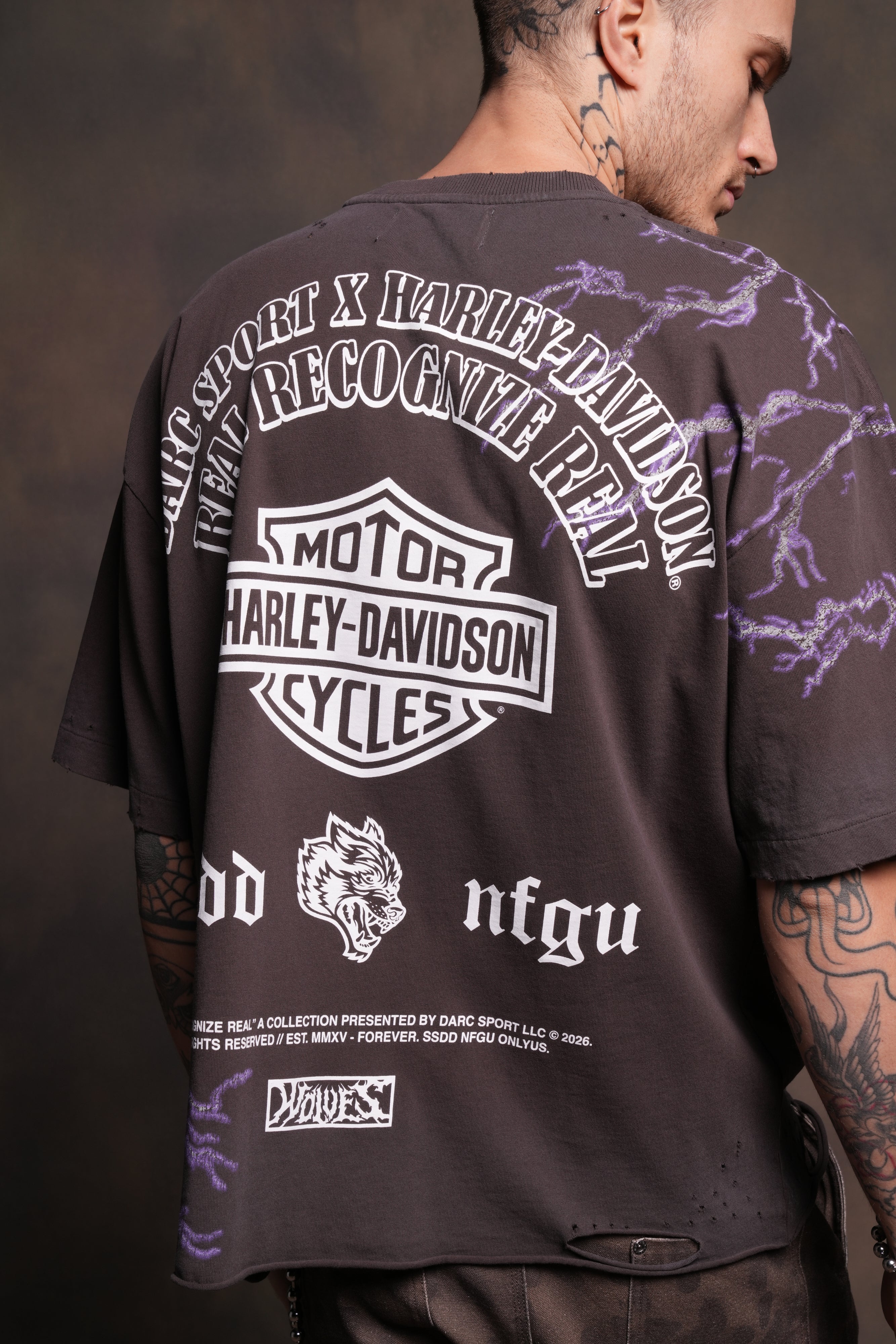 We Were Never the Same Distressed Grunge Tee in Darc Brown Drift Wash - Image 8