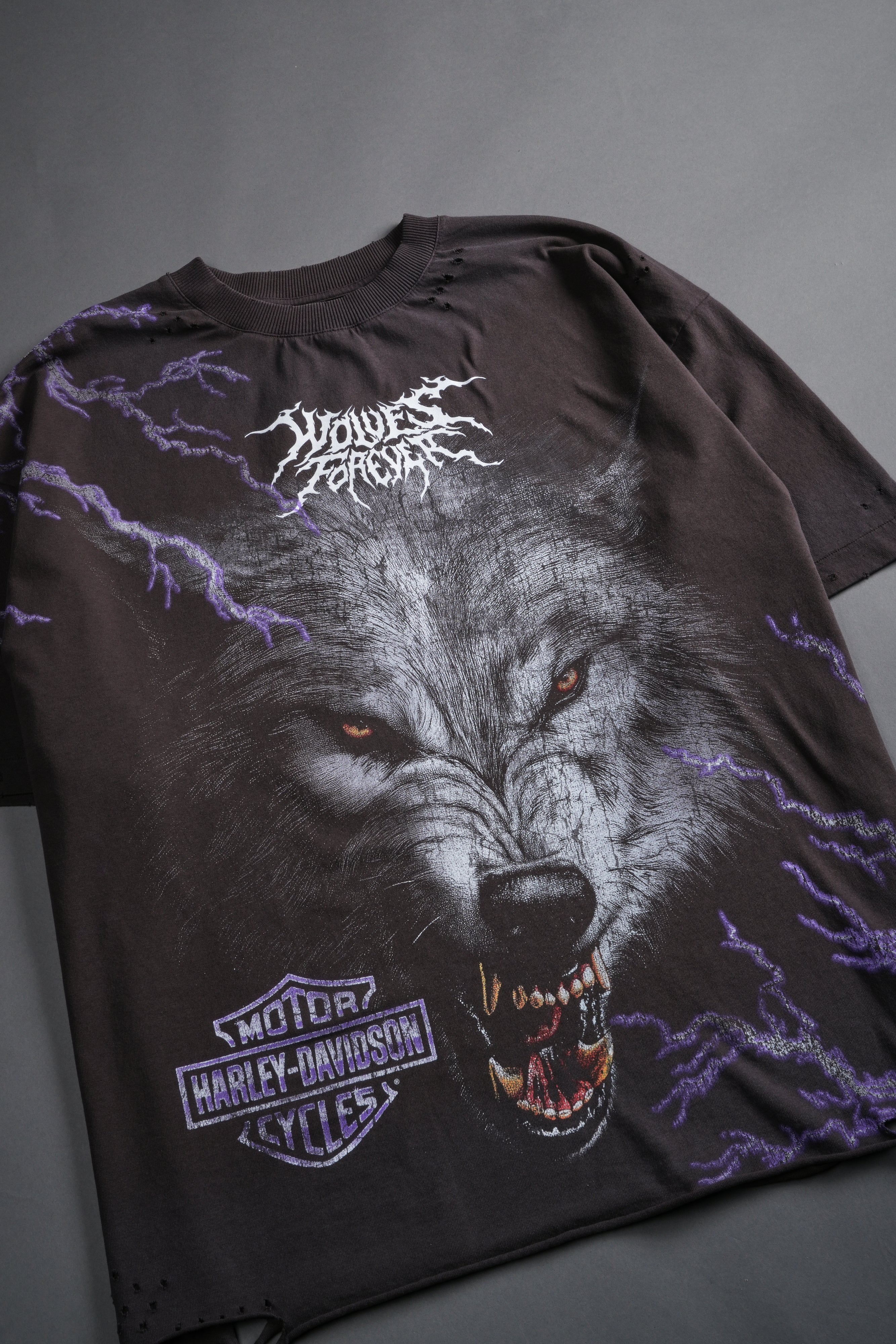 We Were Never the Same Distressed Grunge Tee in Darc Brown Drift Wash - Image 9
