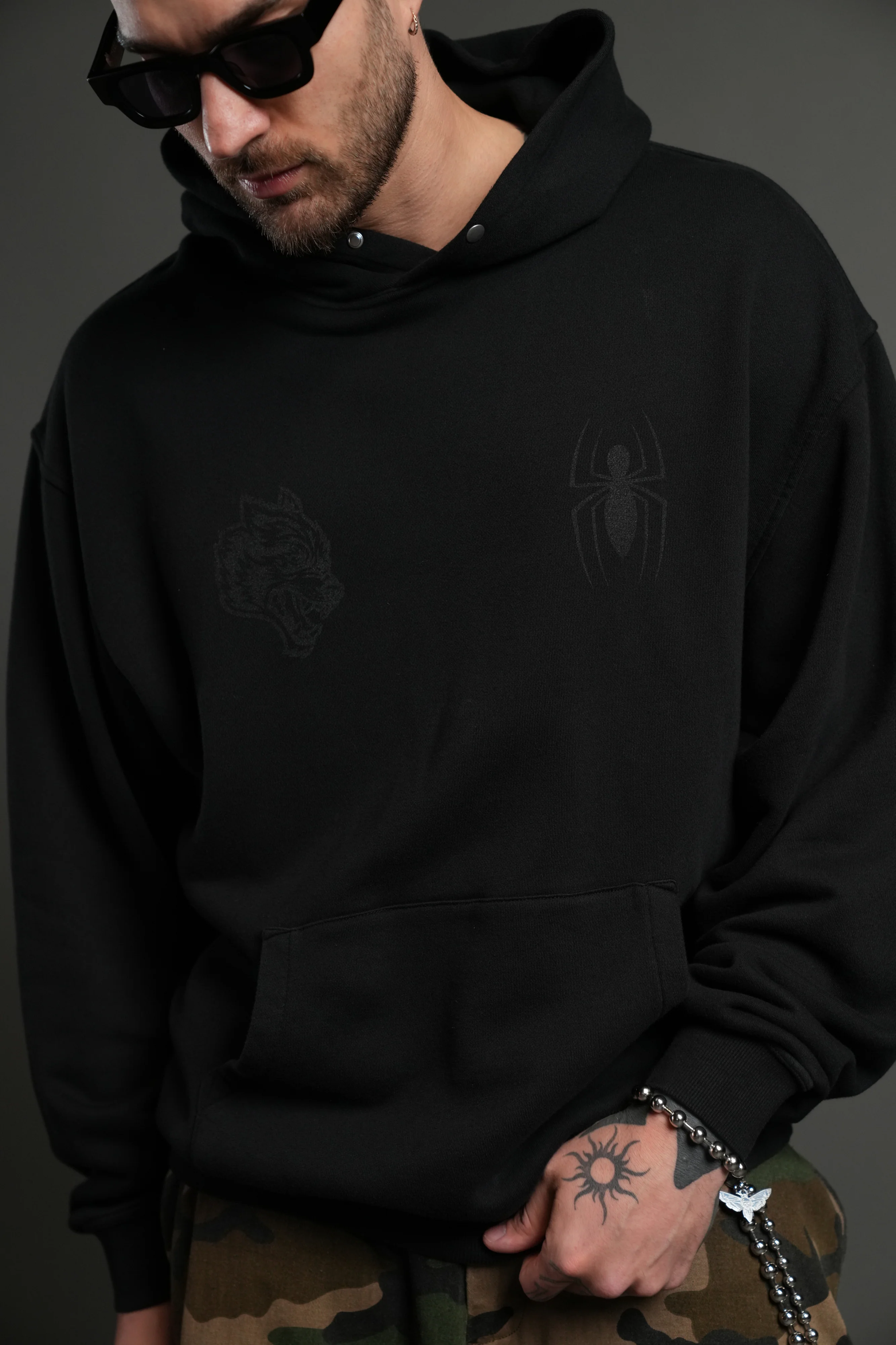Webs and Shadows "Pierce" Hoodie in Black - Image 14
