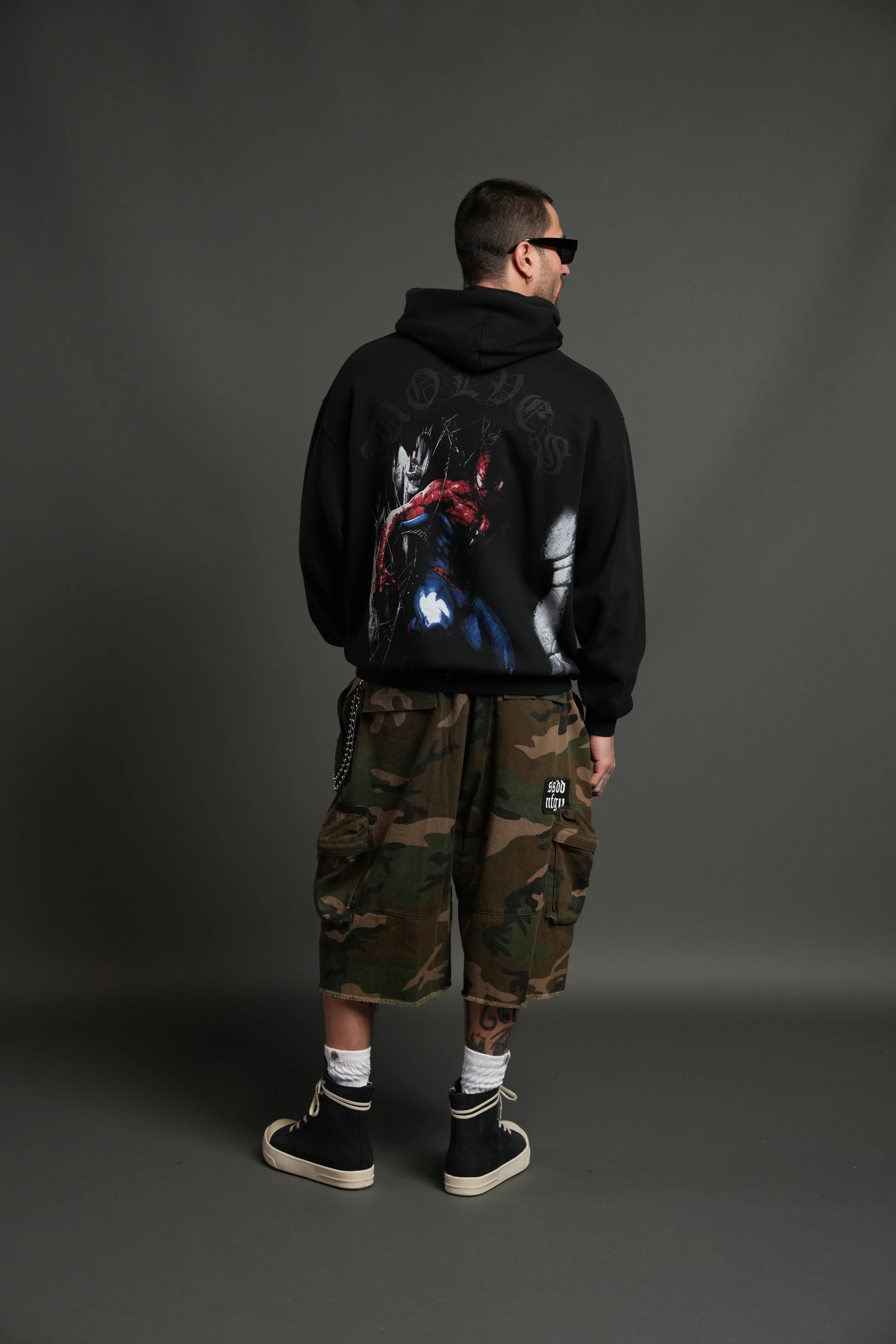 Webs and Shadows "Pierce" Hoodie in Black - Image 8
