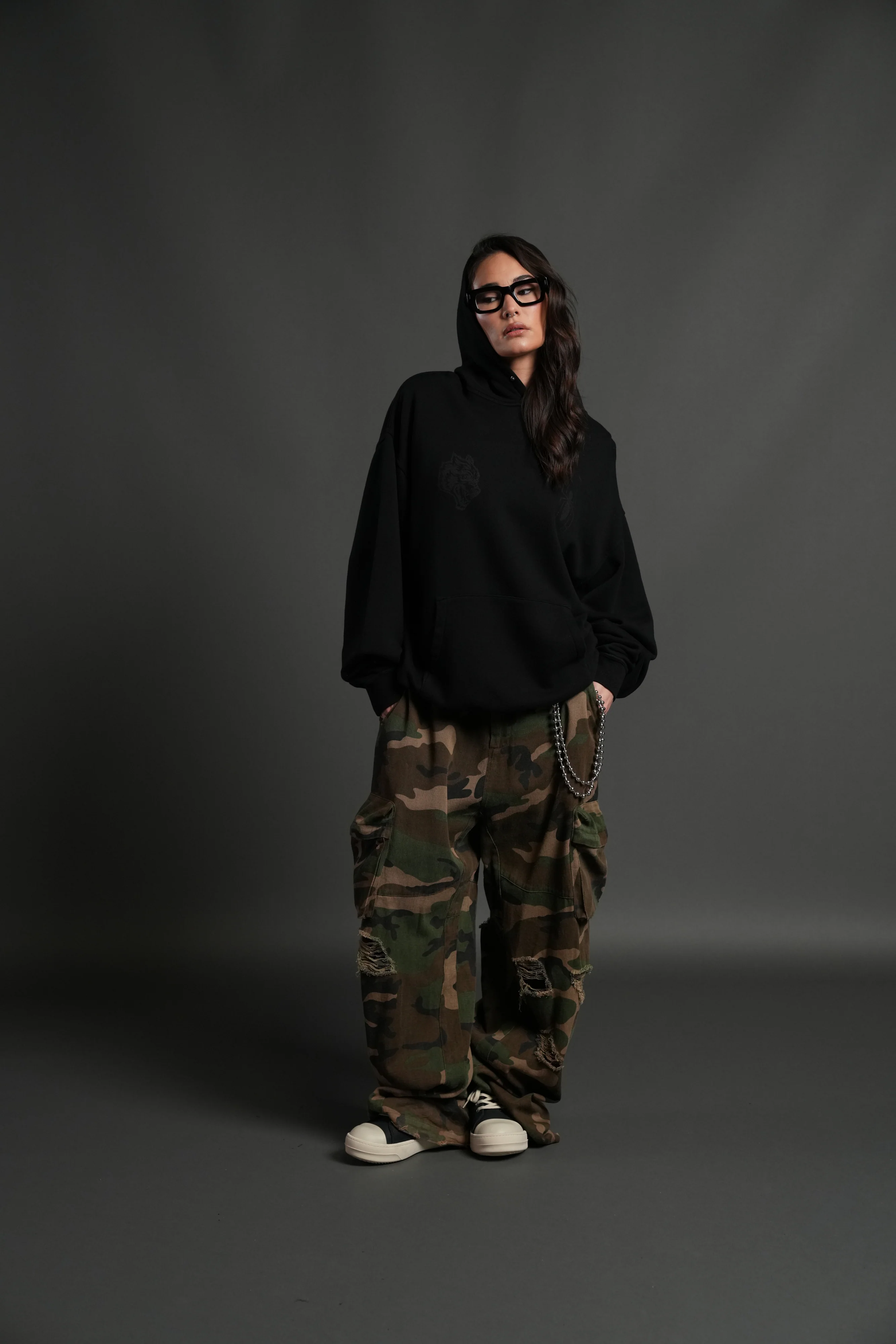Webs and Shadows "Pierce" Hoodie in Black - Image 9