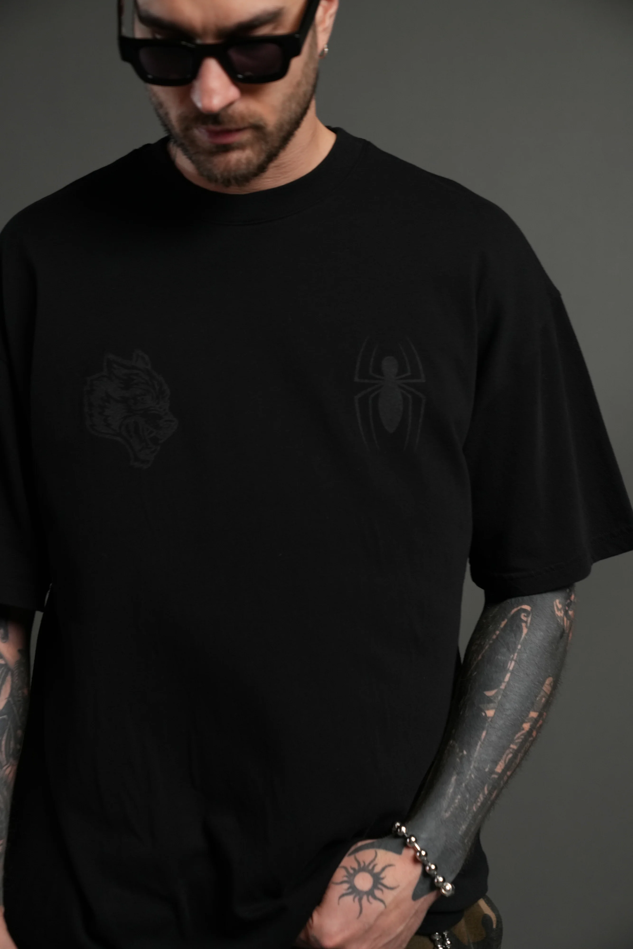 Webs and Shadows Premium Oversized Tee in Black - Image 14