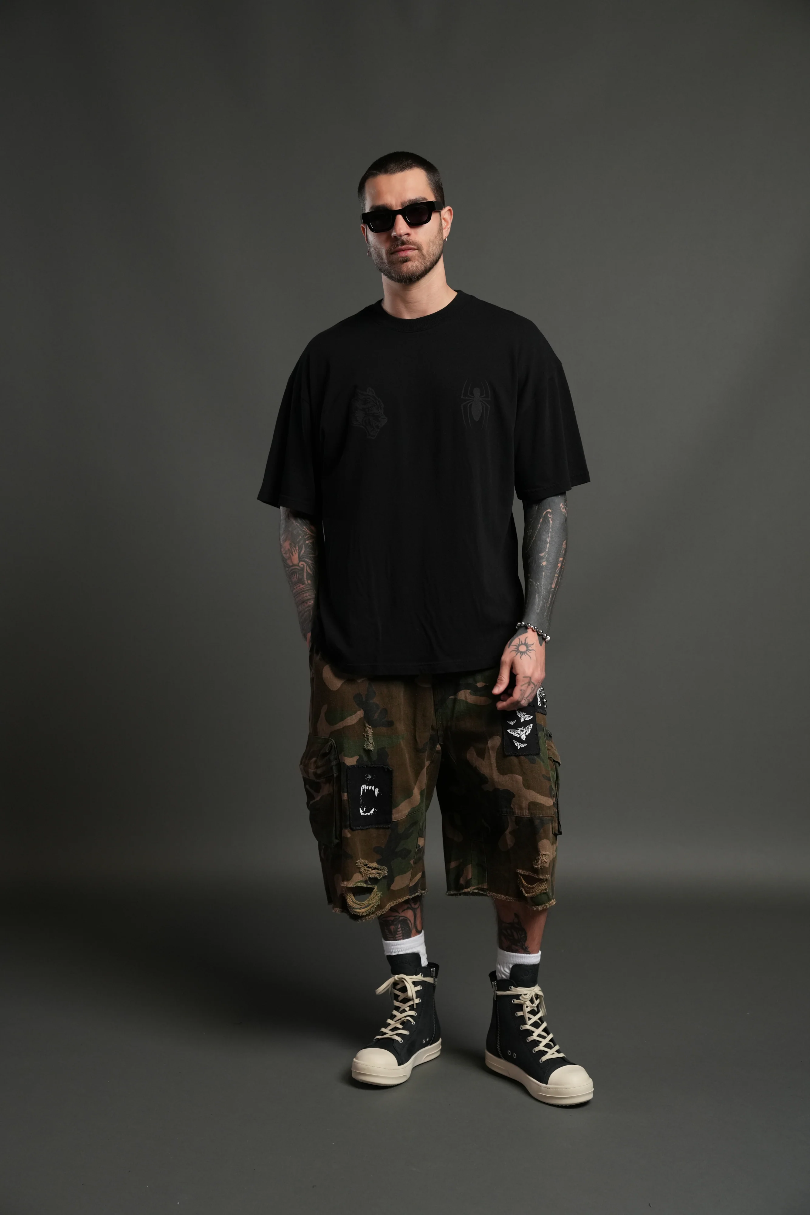 Webs and Shadows Premium Oversized Tee in Black - Image 9
