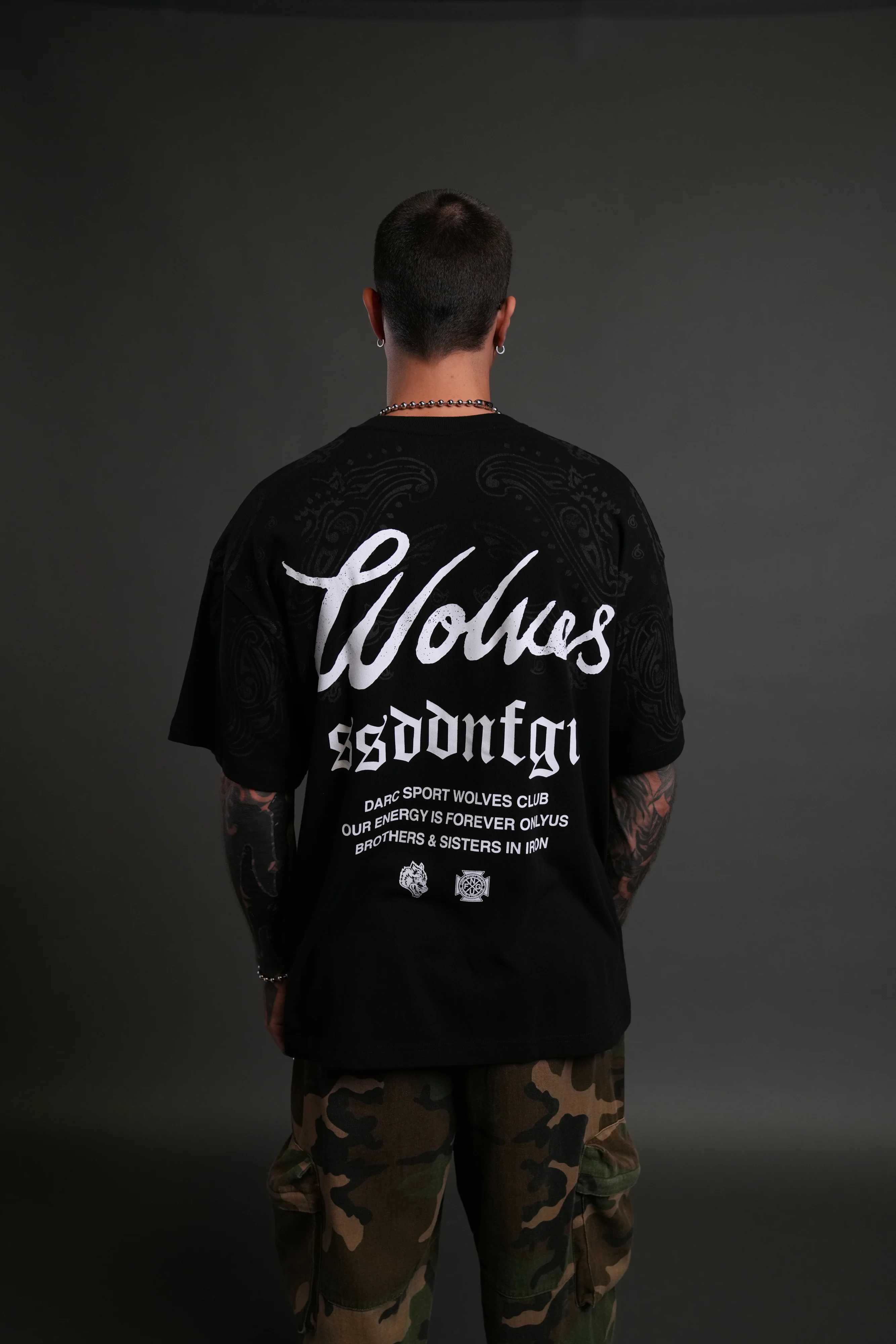 Western Wolves Forever "Premium" Oversized Tee in Black - Image 4