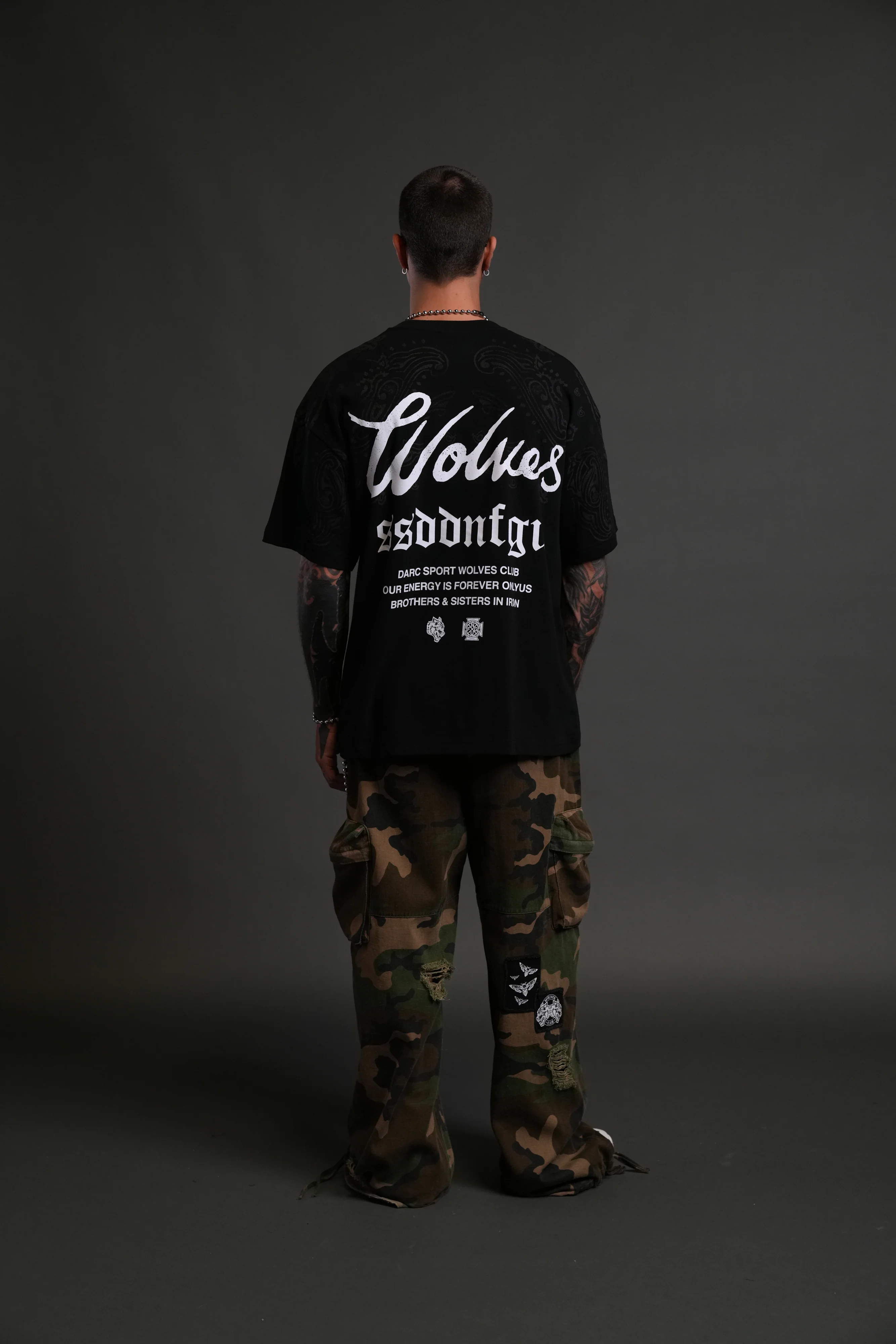 Western Wolves Forever "Premium" Oversized Tee in Black - Image 6