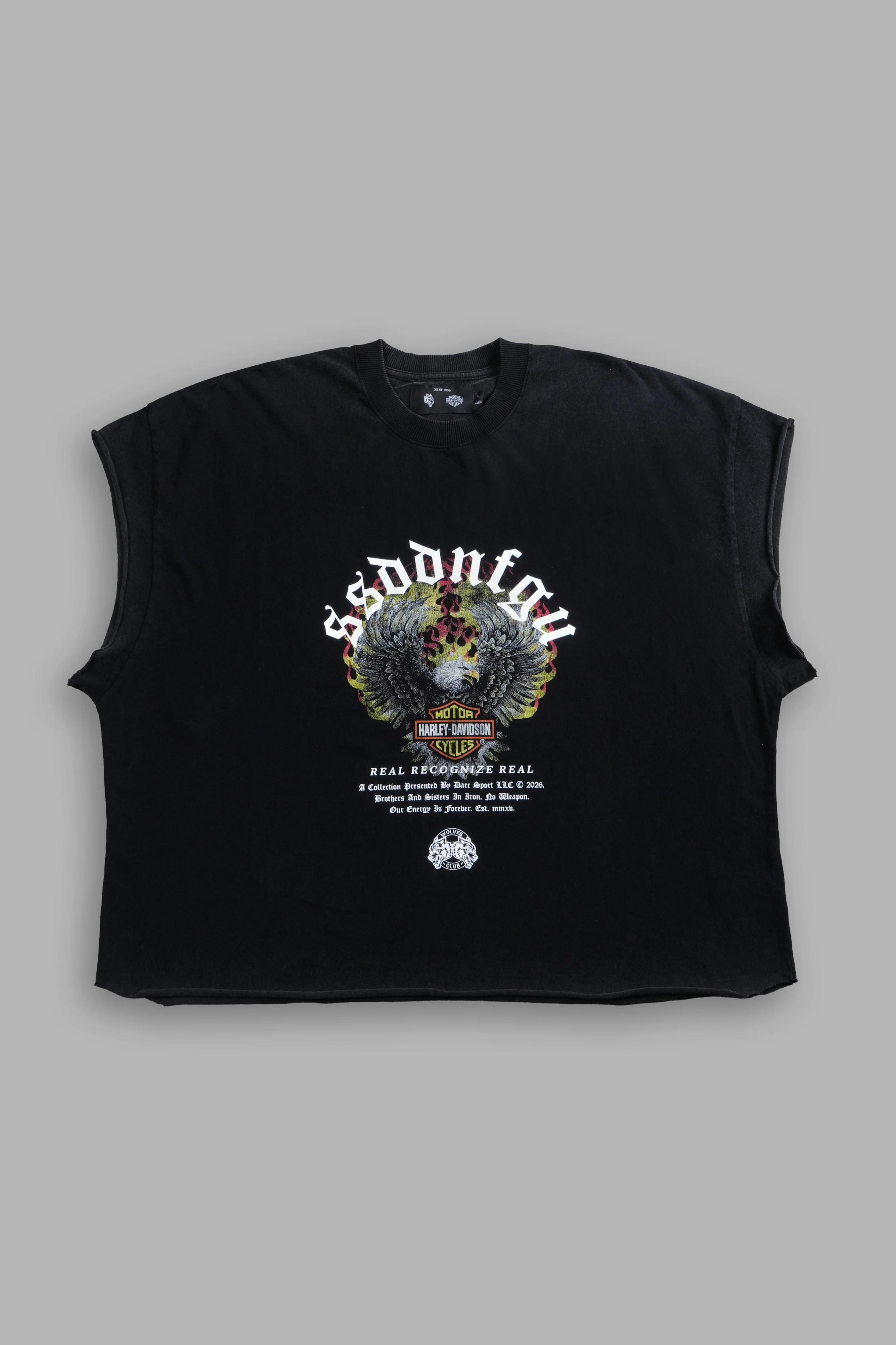 Wings of Fire Grunge Cut-Off Tee in Black - Image 3