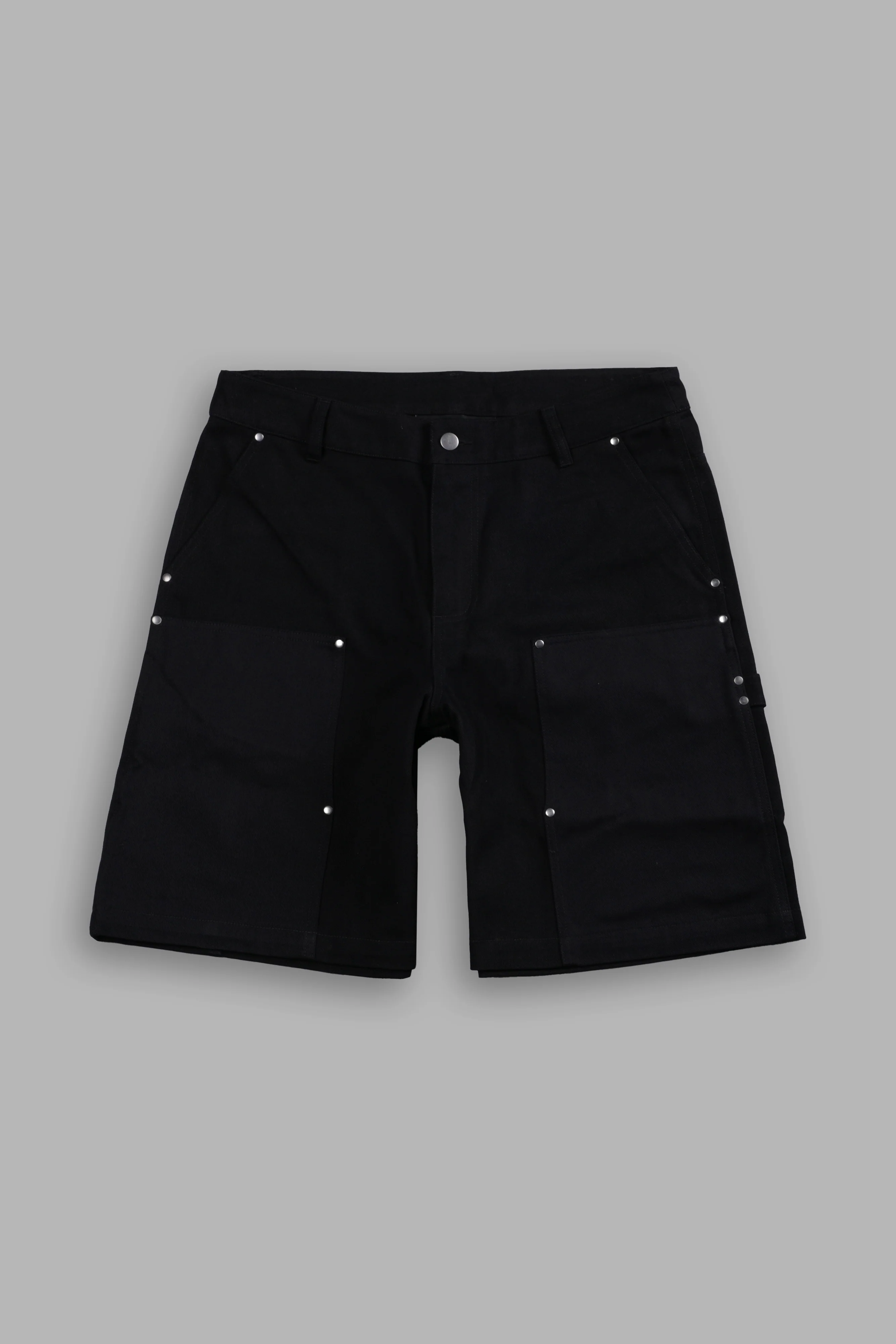 Wolf Chopper Oversized Carter Utility Shorts in Black