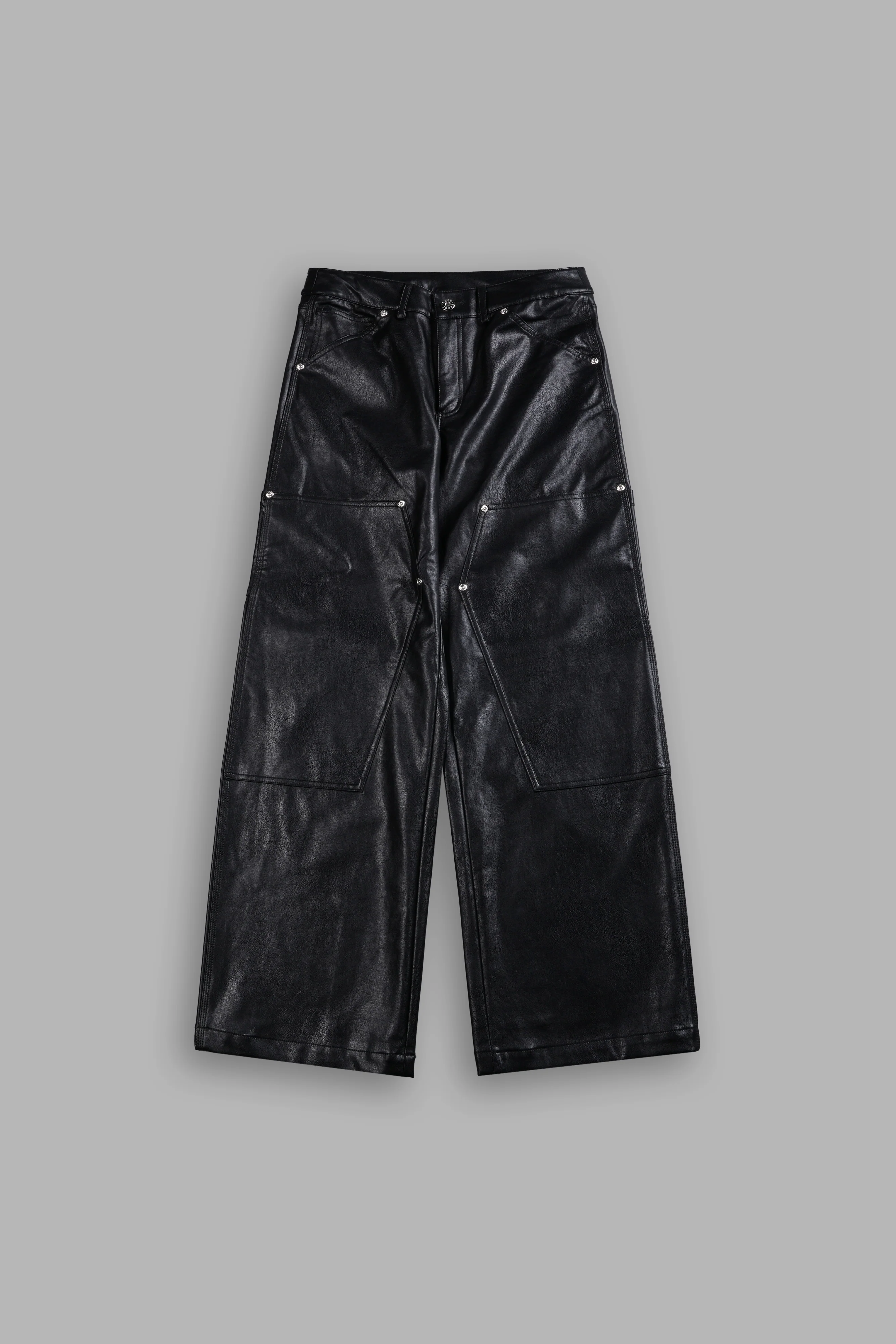 Wolf Chopper Ryder Faux Leather Pants in Black - Image 3