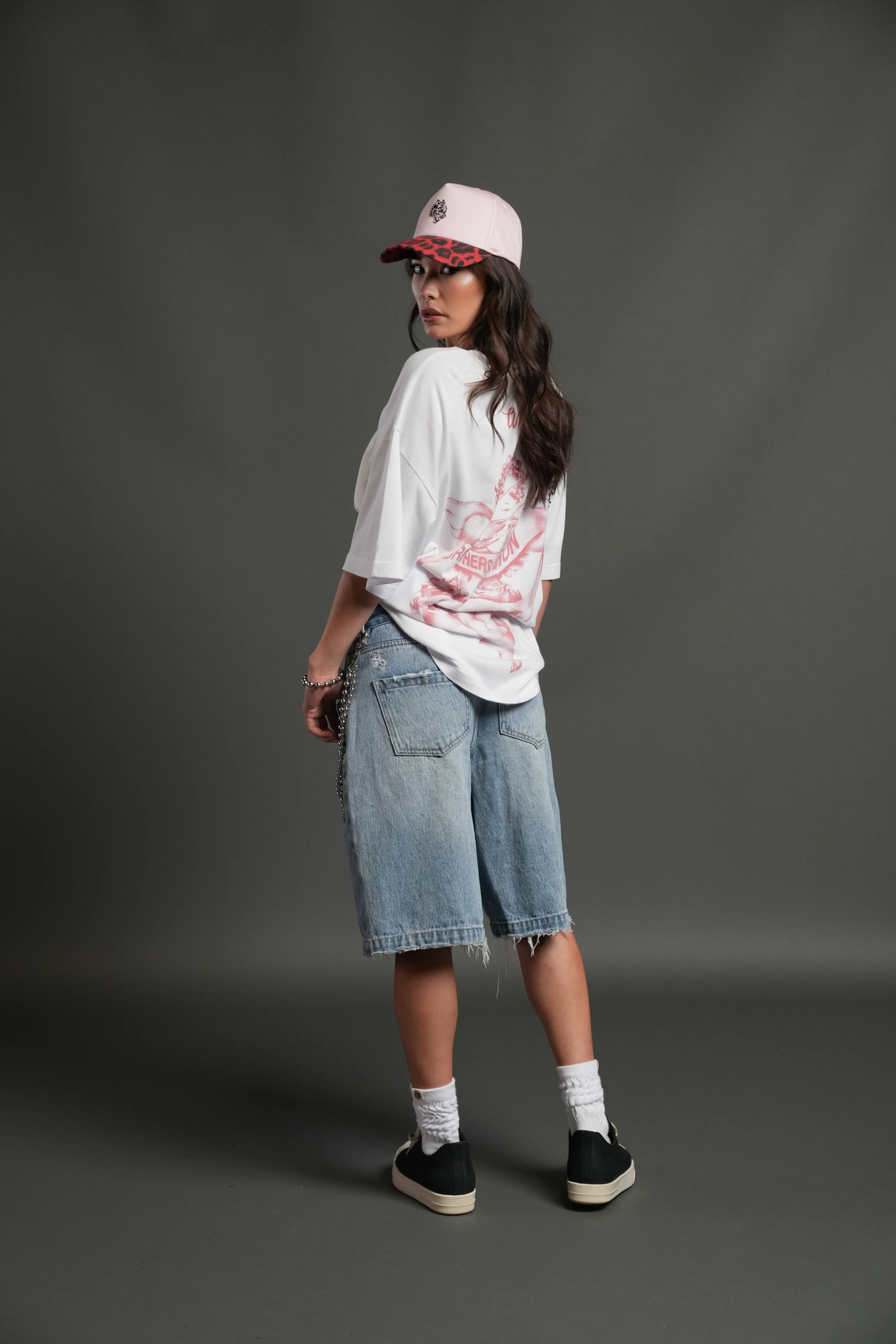 Wolf Head 5 Panel Hat in Cloud Pink/Red Leopard - Image 10