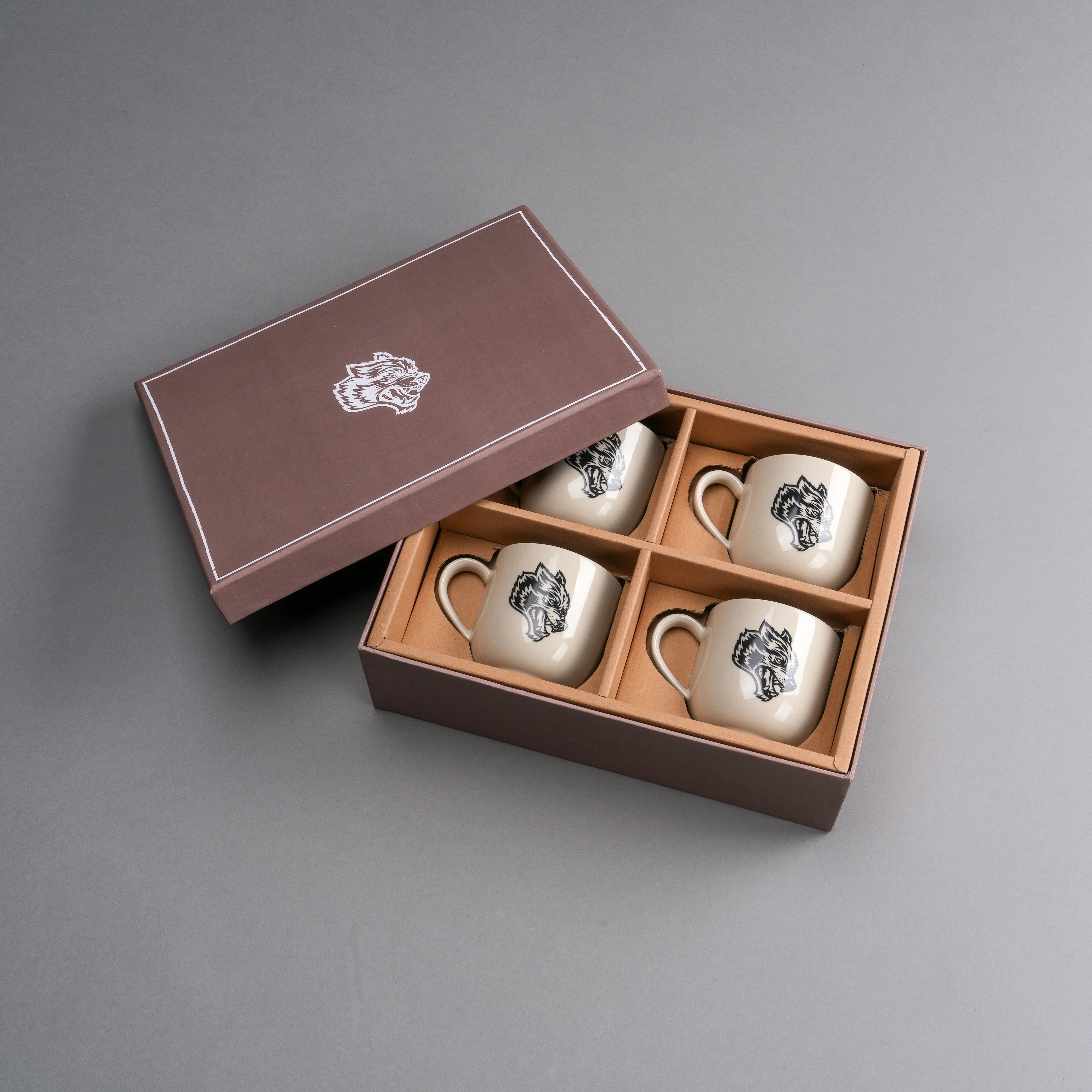 Wolf Head Coffee Cup Set in Black/Black - Image 5