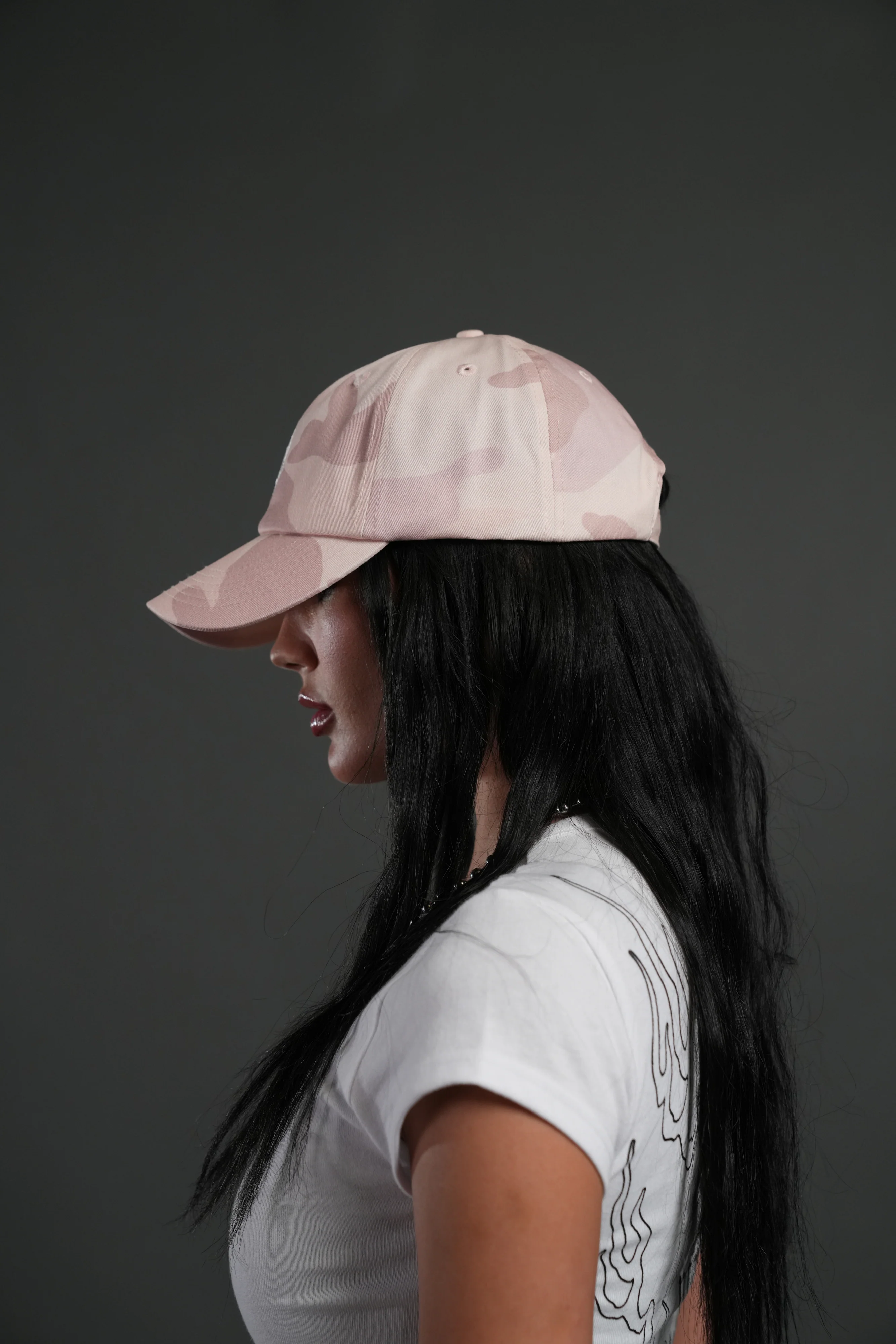 Wolf Head Forever Dad Hat V2 in Blush Vintage Woodland Camo - Image 4