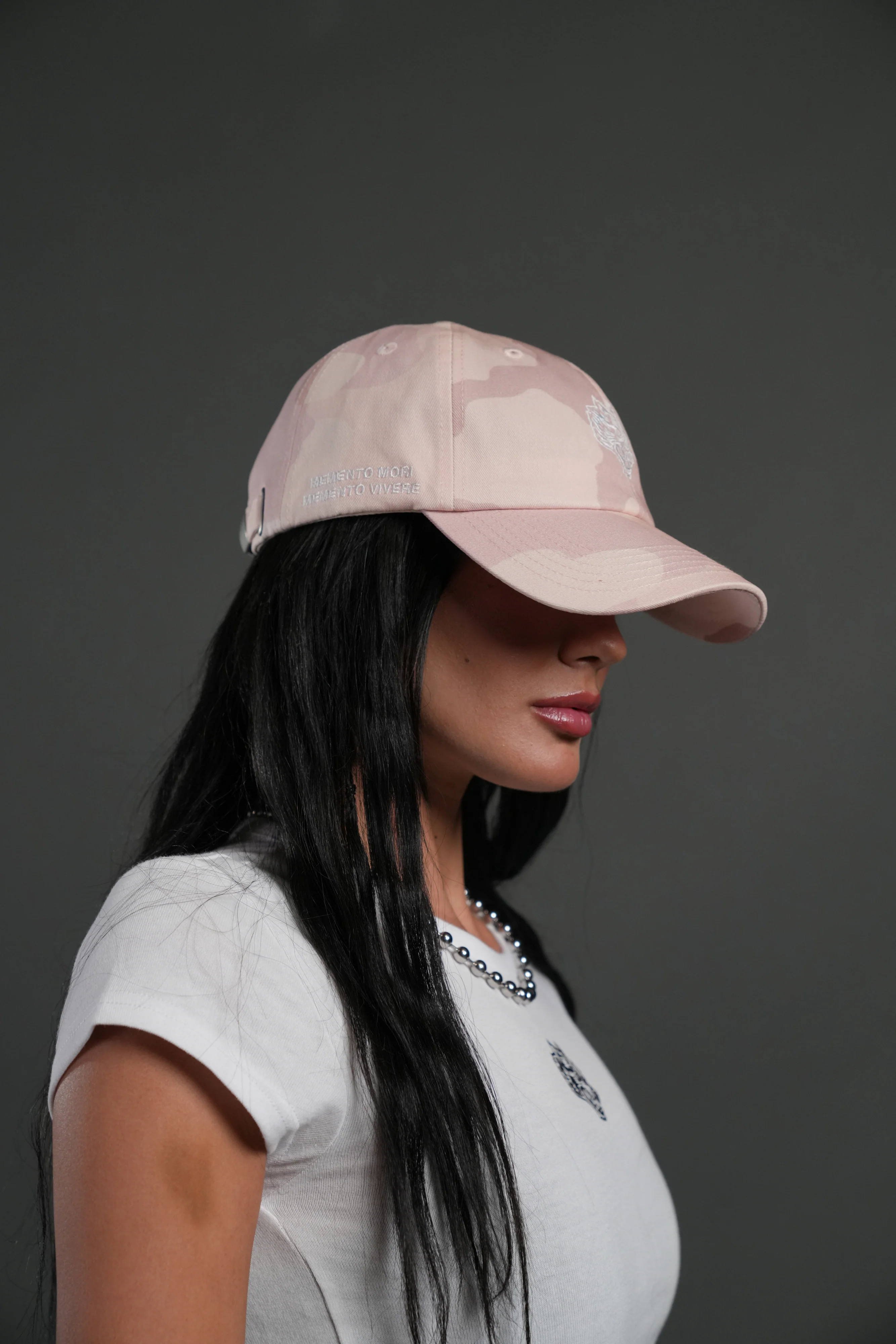 Wolf Head Forever Dad Hat V2 in Blush Vintage Woodland Camo - Image 5