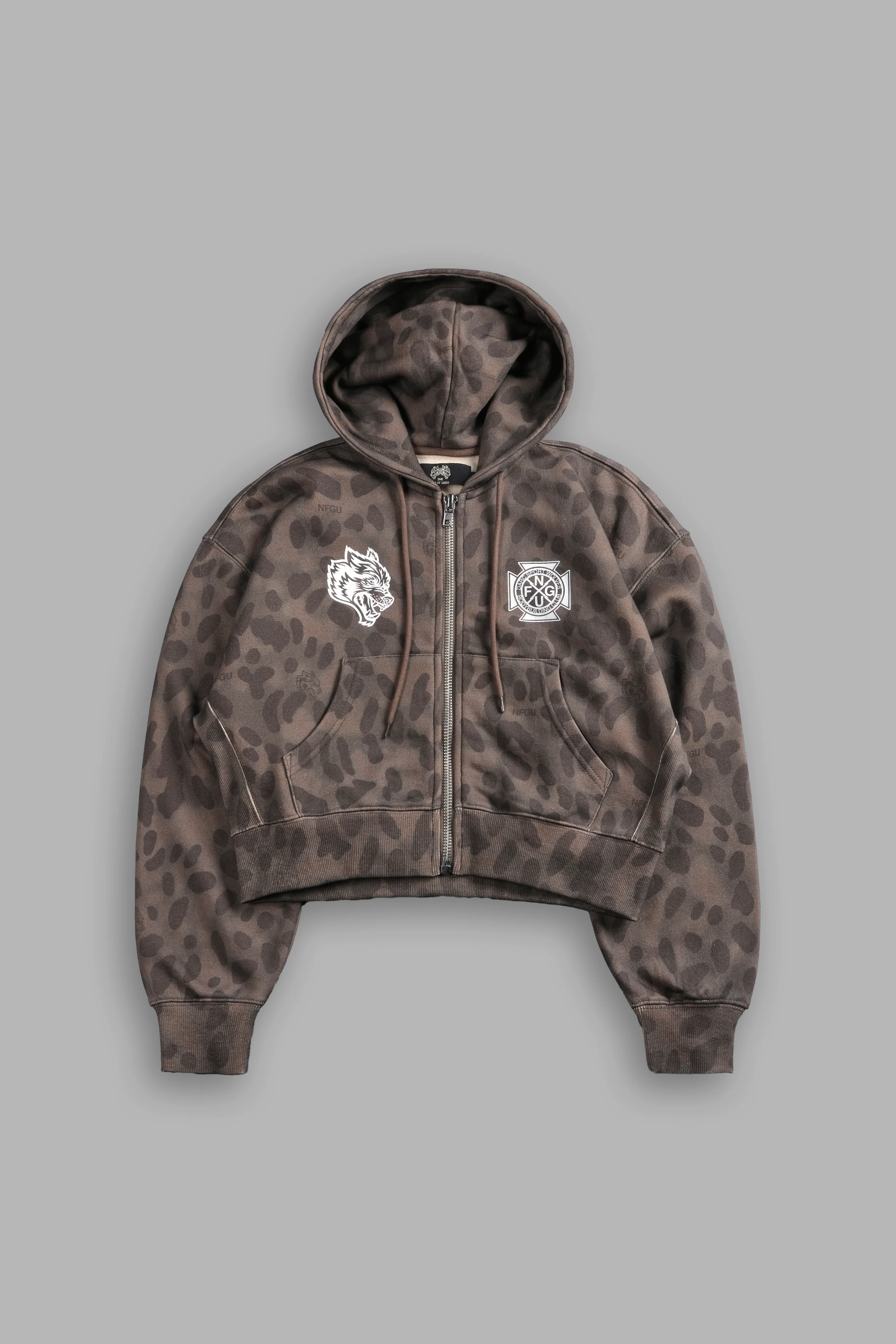 Wolf Iron Cross "Sage" Cropped Zip Hoodie in Celeritas Morte - Image 8