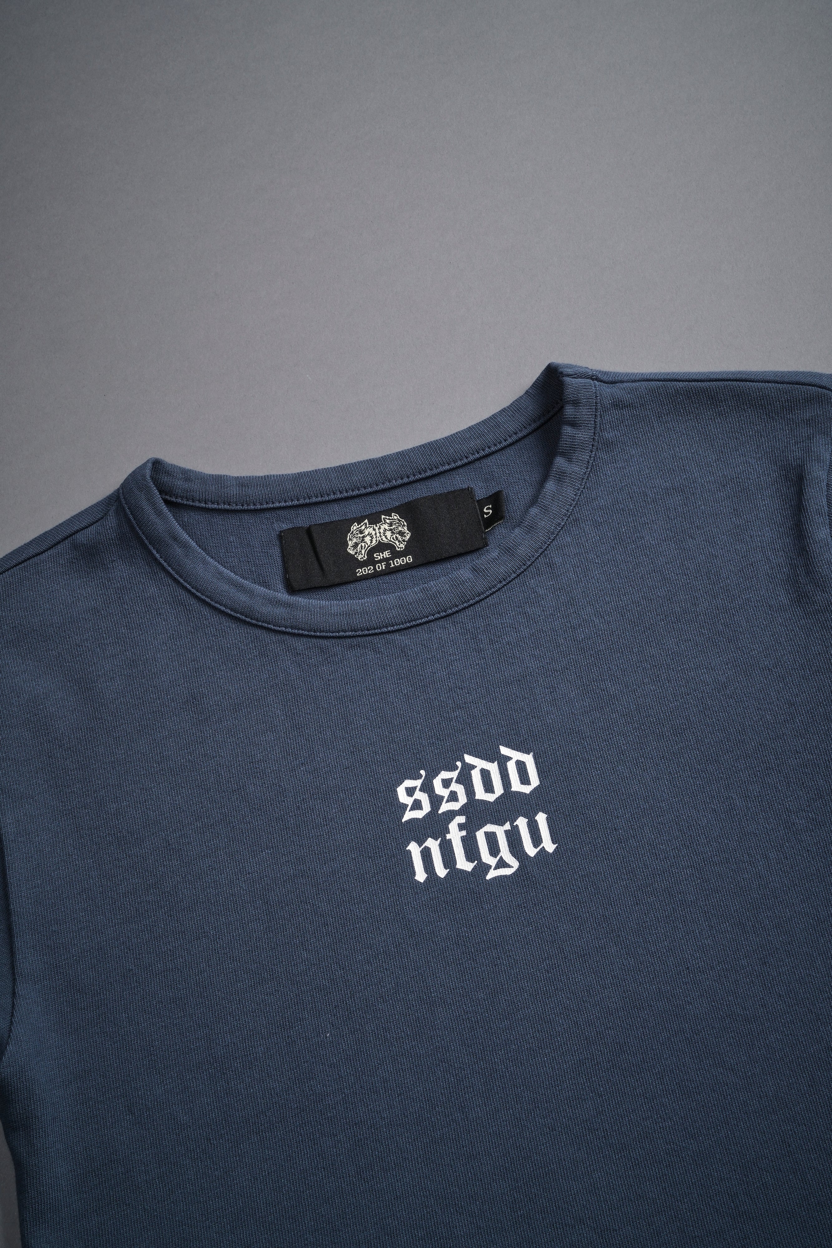 Wolf Label SSDDNFGU "Baby" Tee in Darc Blue - Image 8
