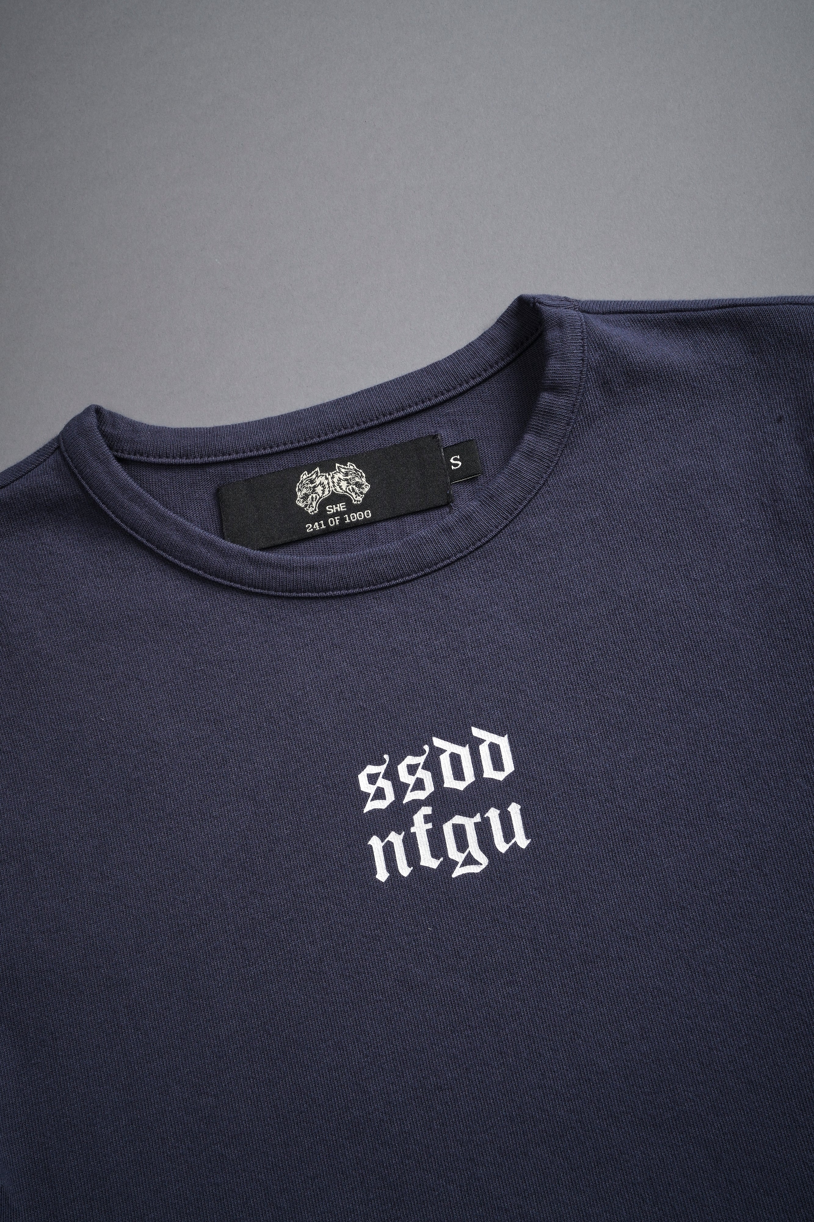 Wolf Label SSDDNFGU "Baby" Tee in Midnight Blue - Image 8