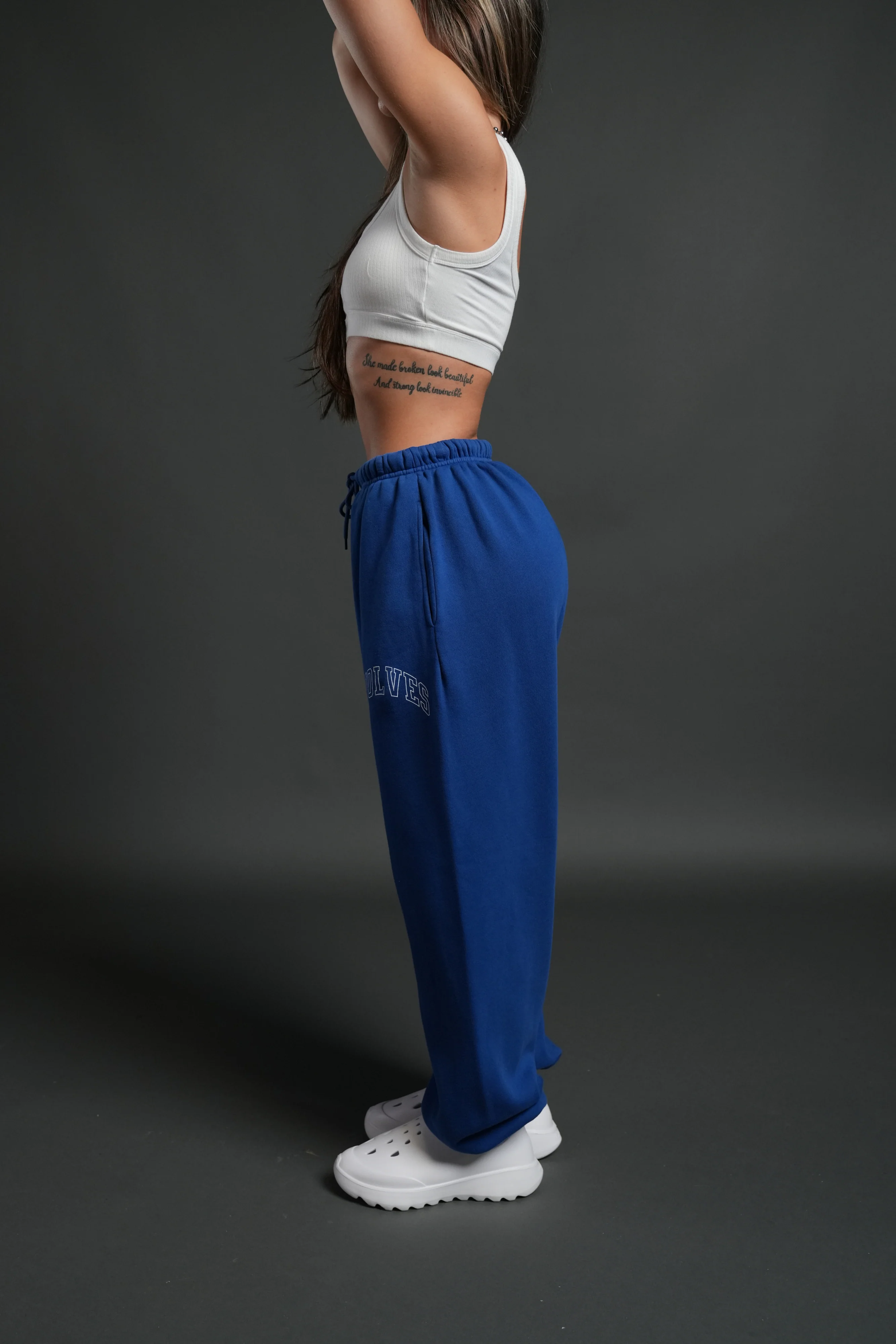 Wolf Loyalty Lightweight Lounger Sweat Pants in Cobalt Blue - Image 2