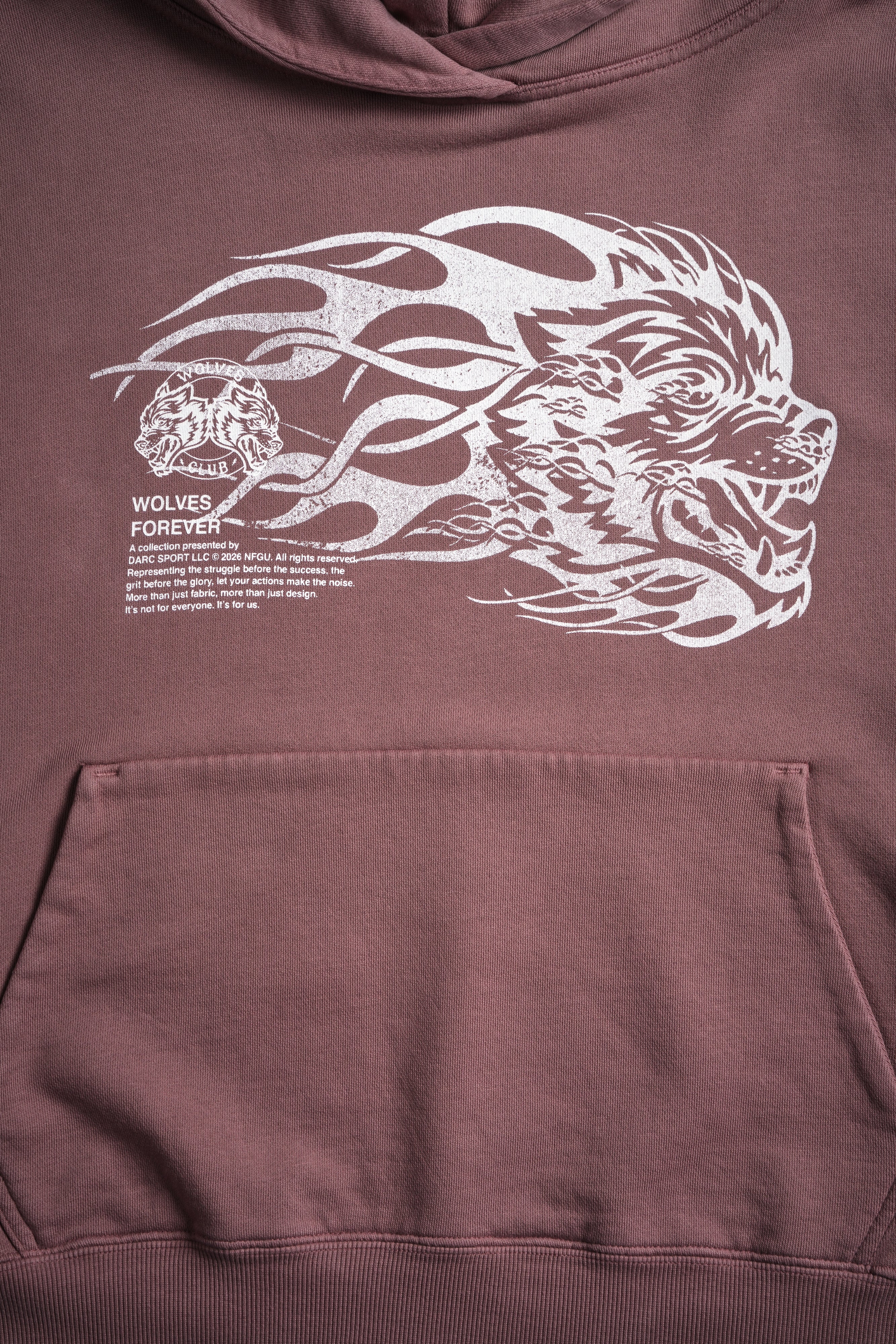 Wolf of the Flame Grunge "Gage Box Cut" Hoodie in Mauve - Image 8