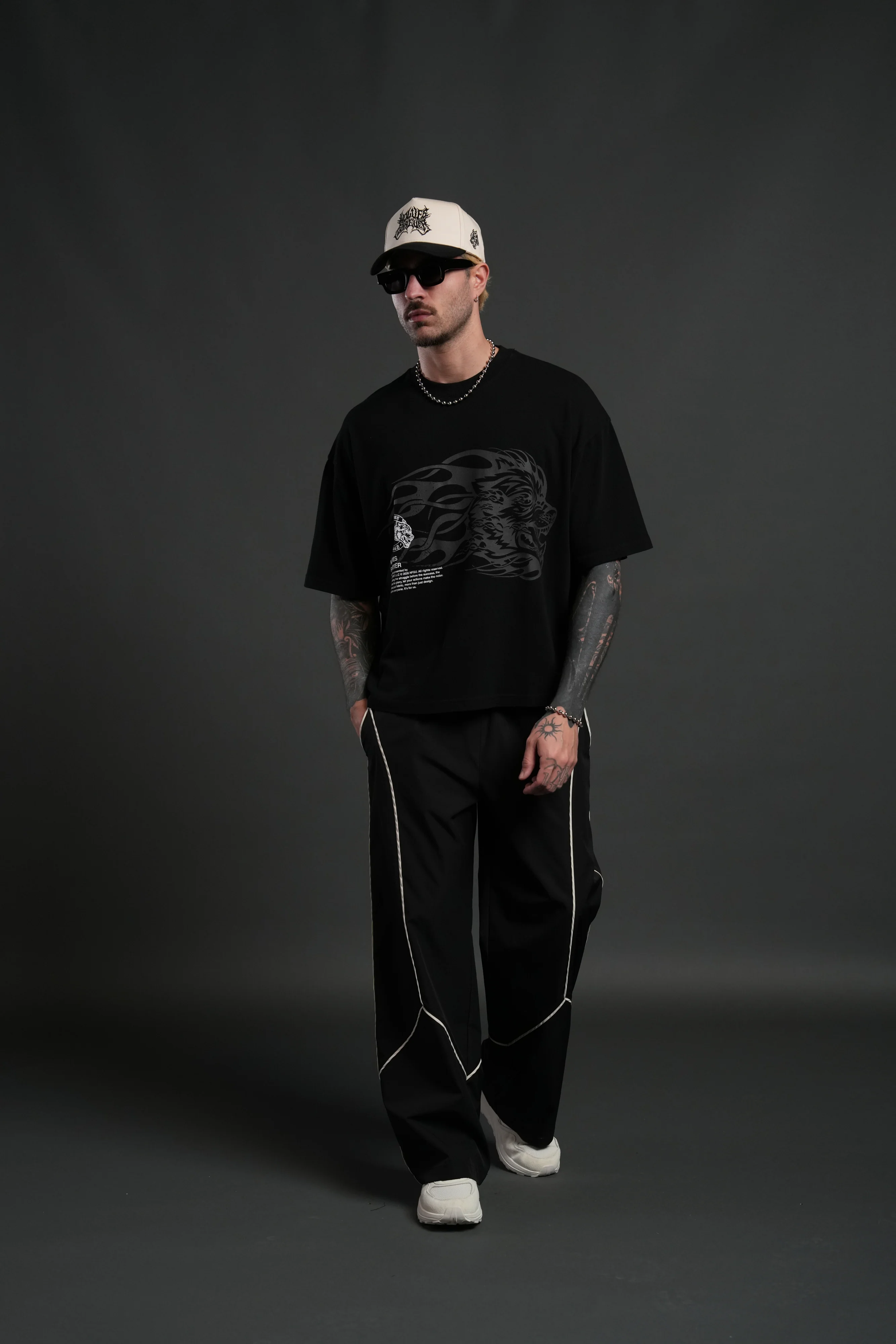 Wolf of the Flame Premium "Box Cut" Tee in Black - Image 5