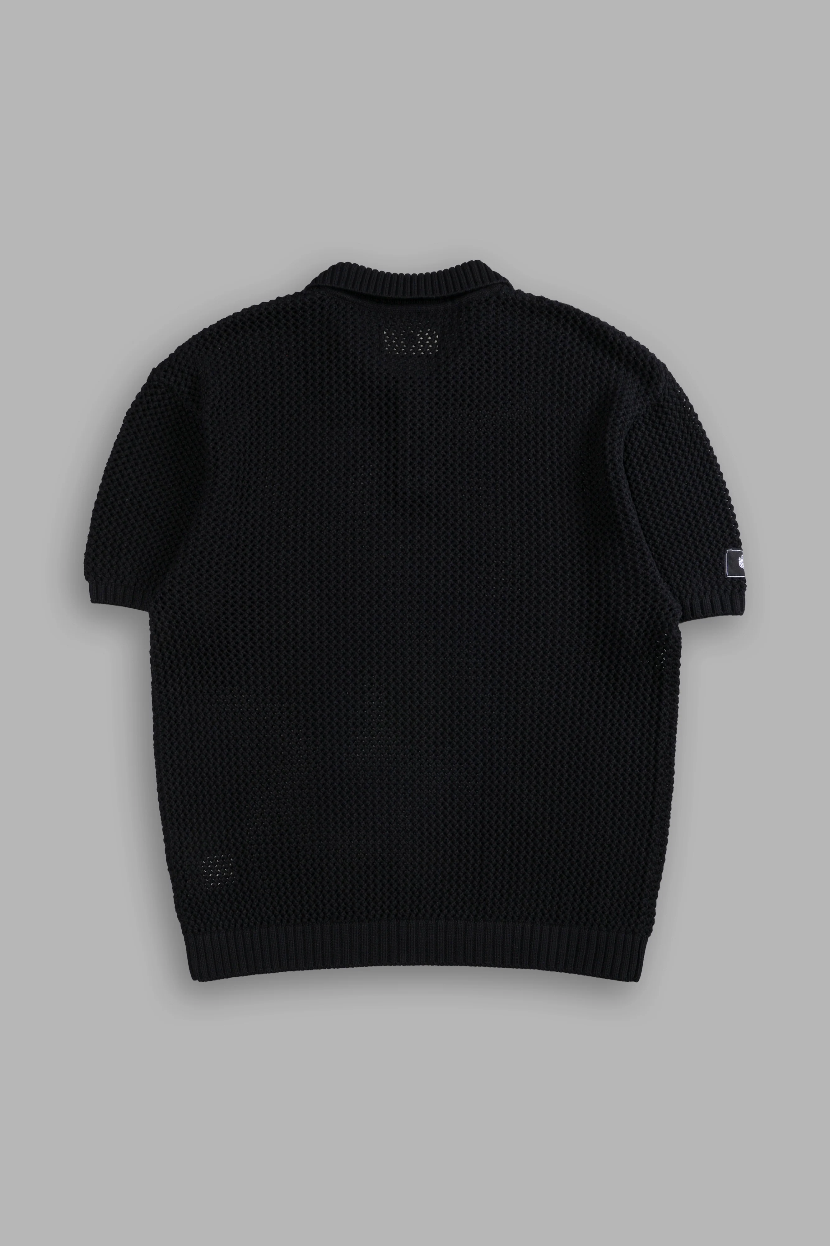 Wolf Patch Claude Knit Polo in Black - Image 2