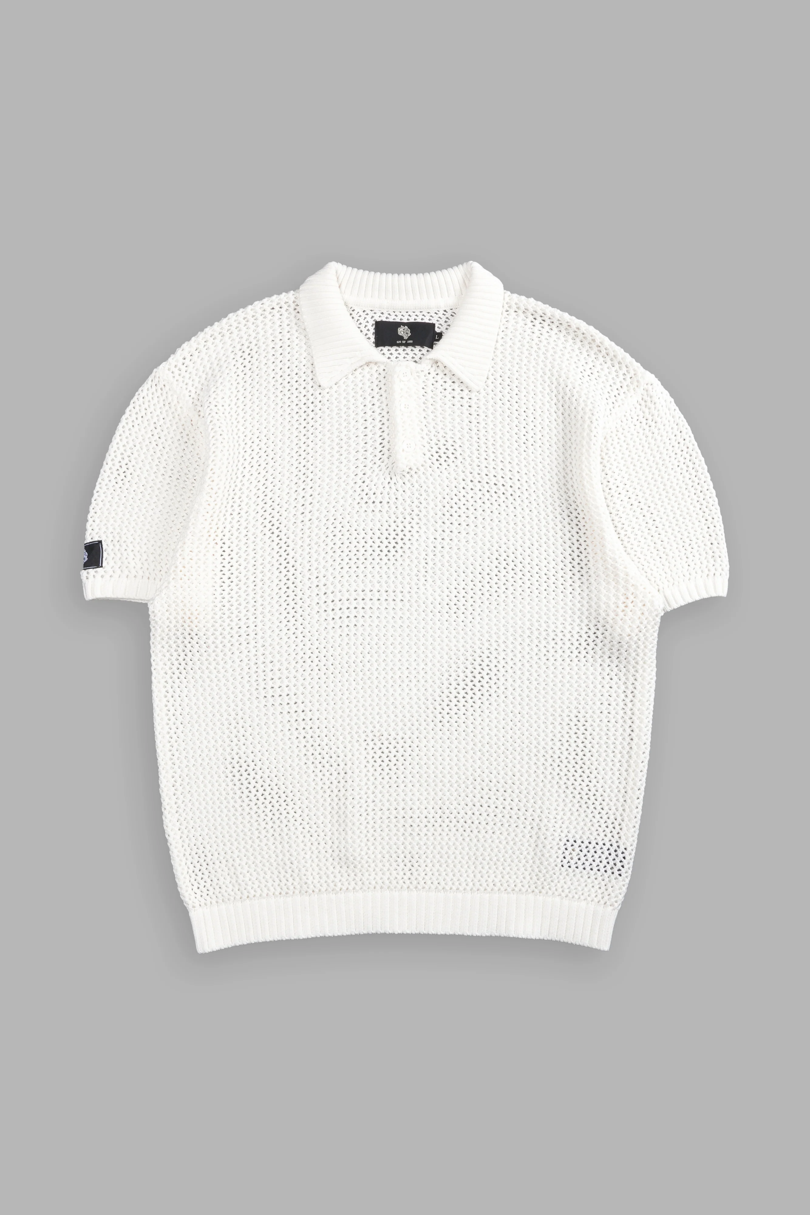 Wolf Patch Claude Knit Polo in Cream