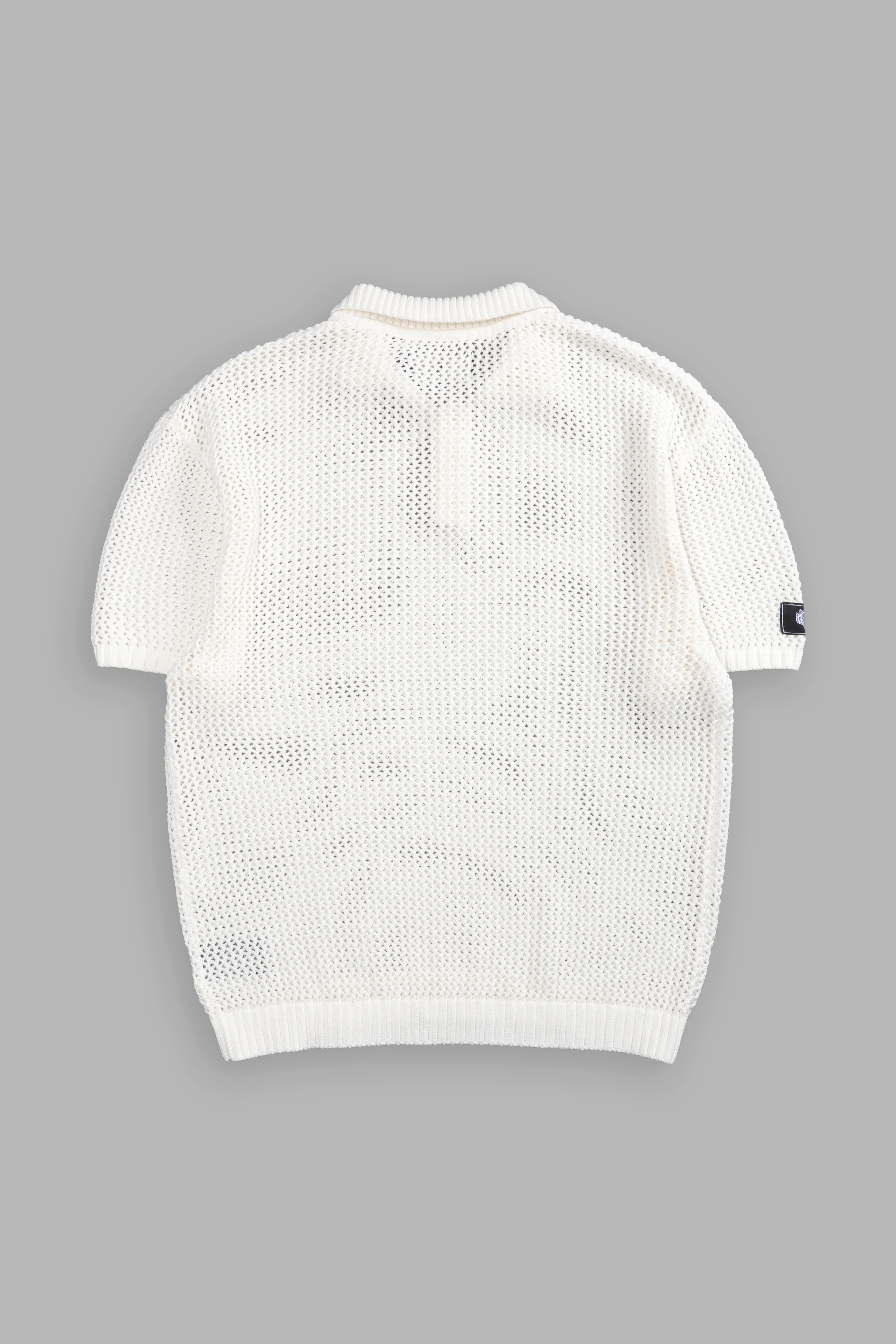 Wolf Patch Claude Knit Polo in Cream - Image 2