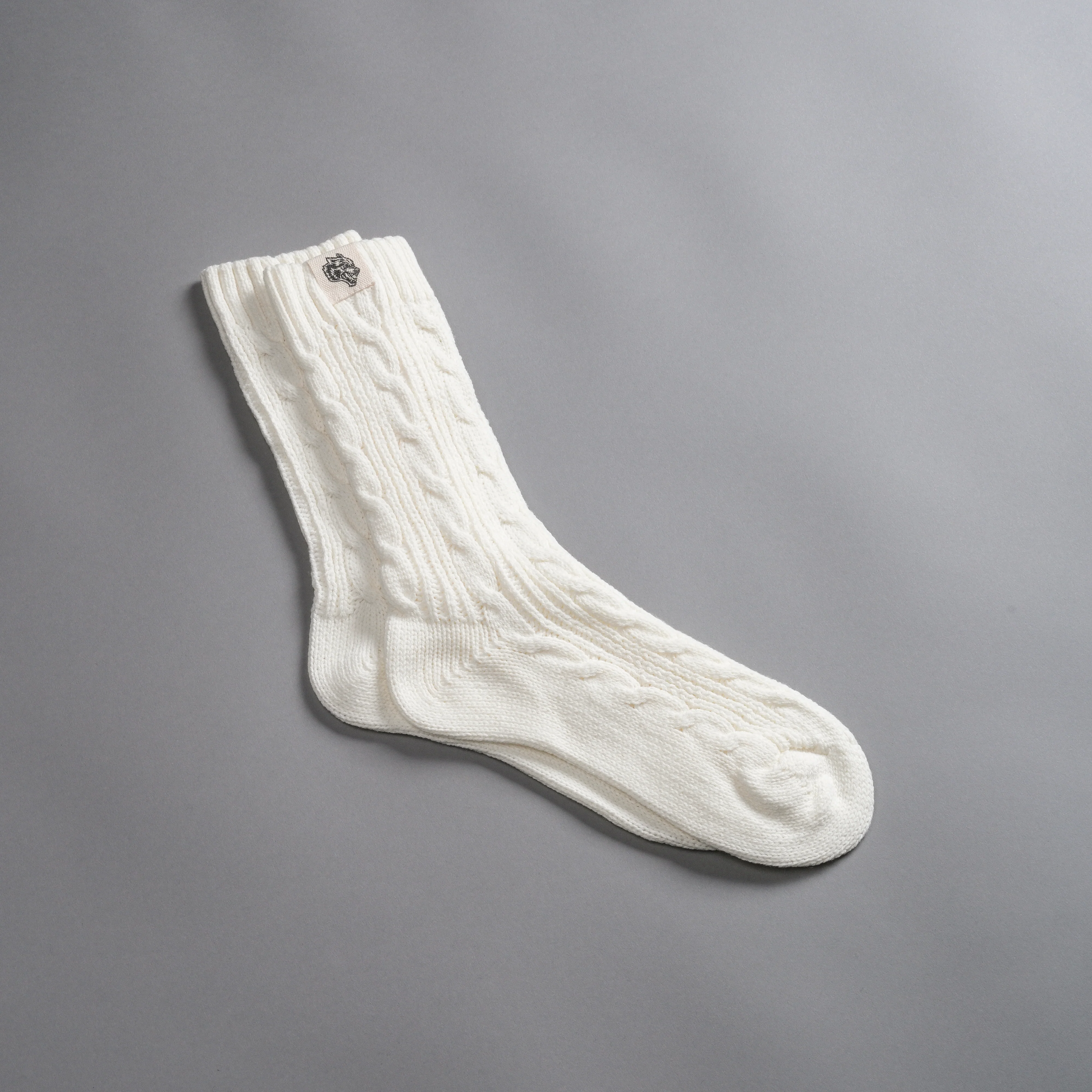 Wolf Patch Evey Socks in Cream - Image 3