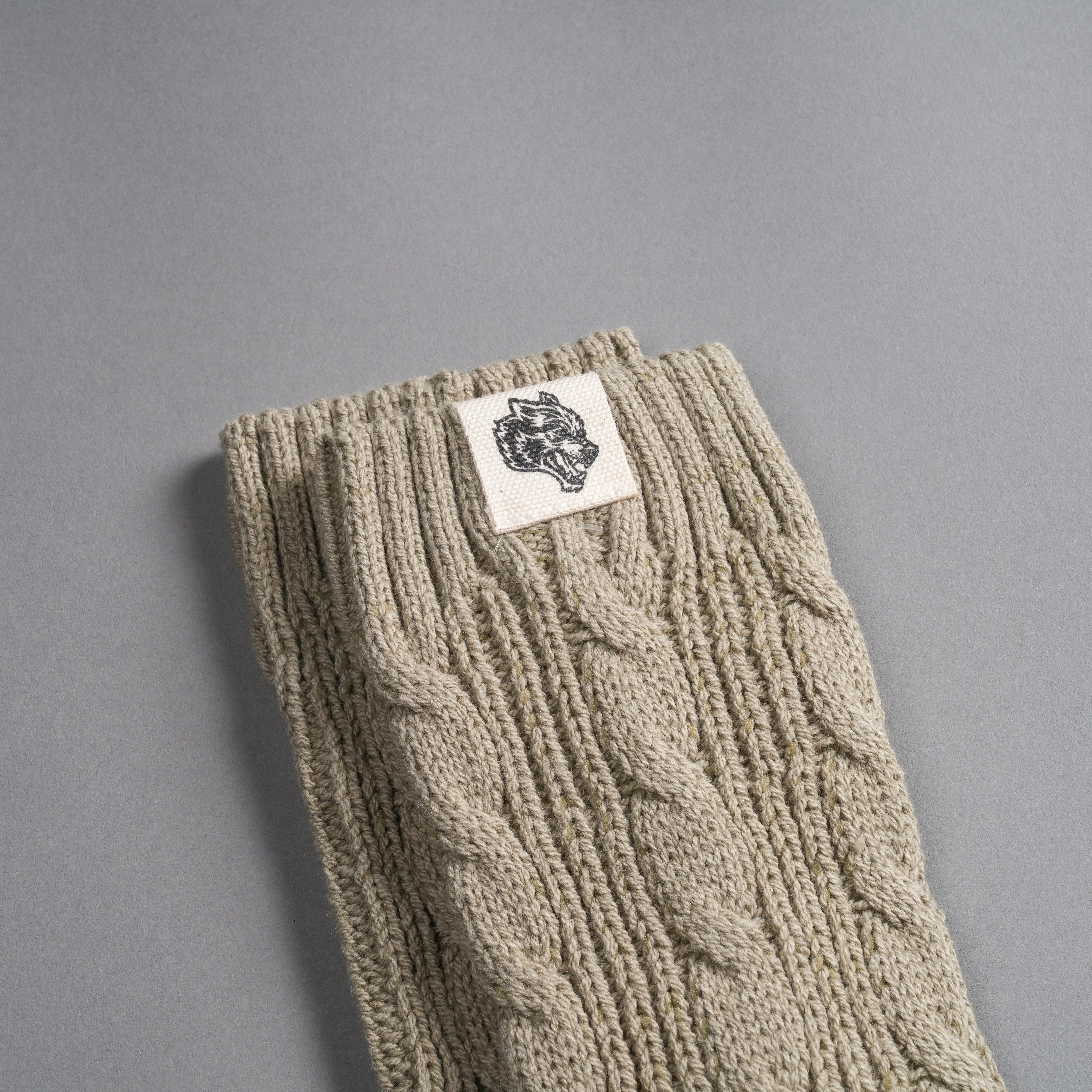 Wolf Patch Evey Socks in Taupe - Image 2