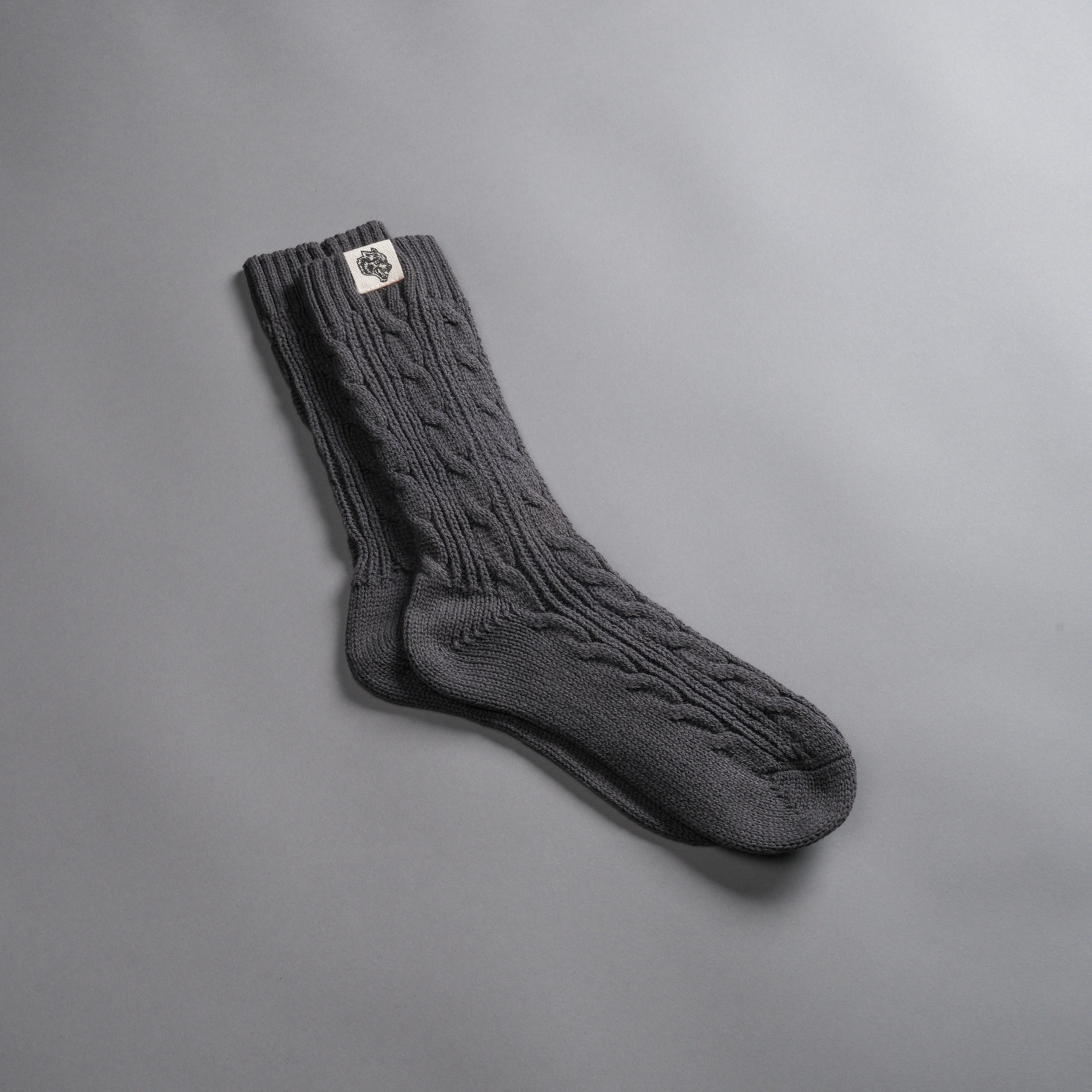 Wolf Patch Evey Socks in Wolf Gray - Image 3