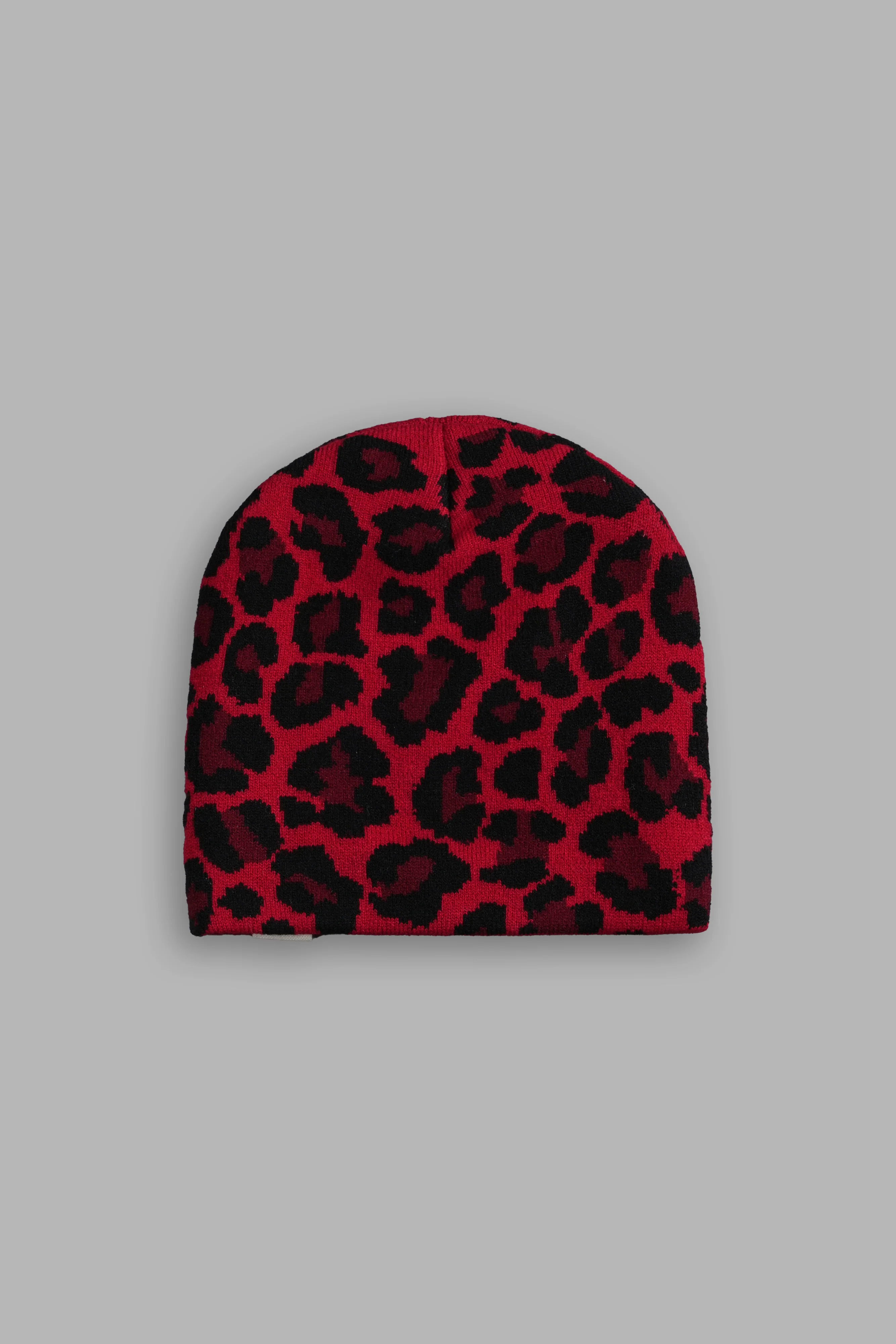 Wolf Patch V2 Cap Beanie in Red Leopard - Image 3