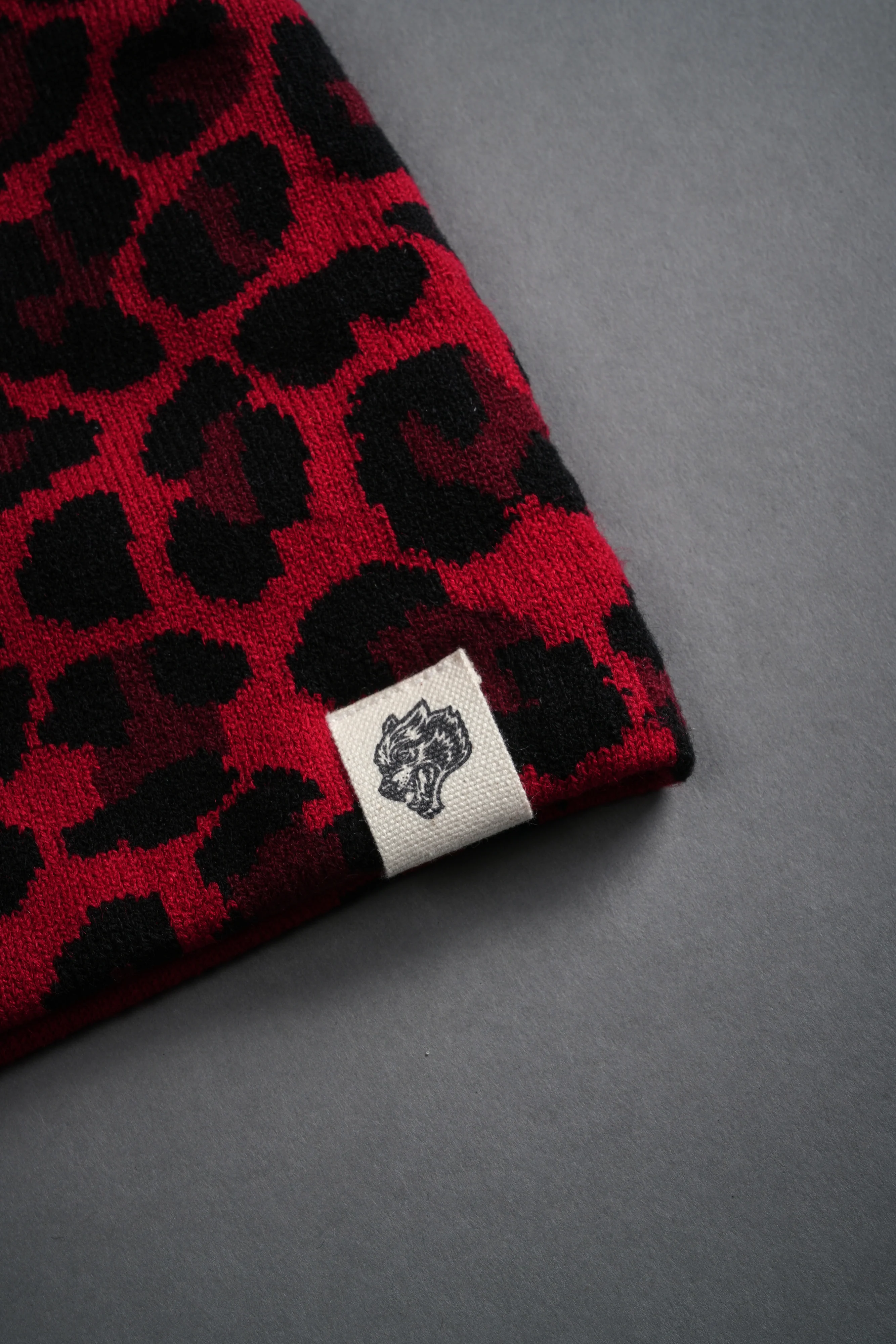 Wolf Patch V2 Cap Beanie in Red Leopard - Image 8