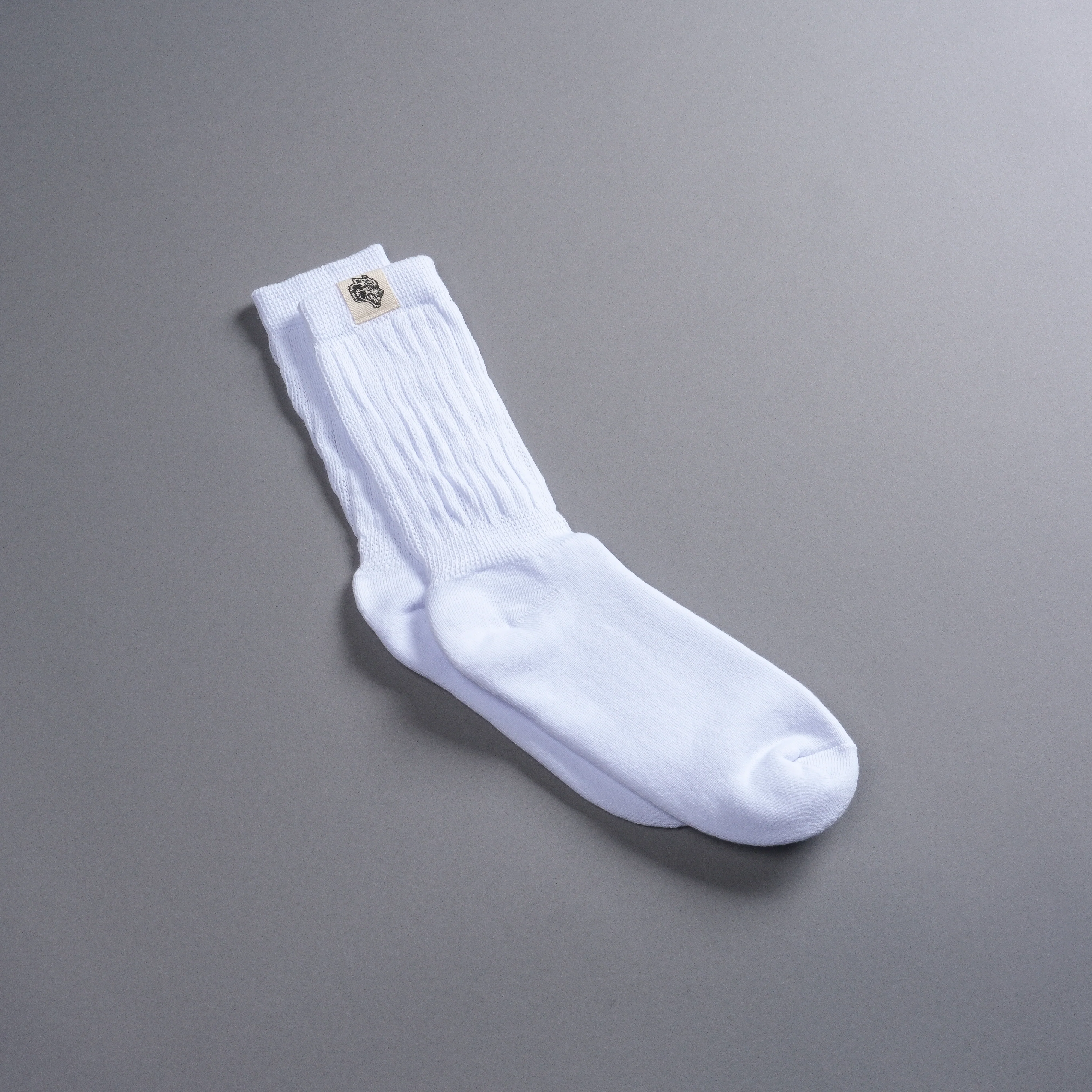 Wolf Patch V2 Comfy Socks in White - Image 3