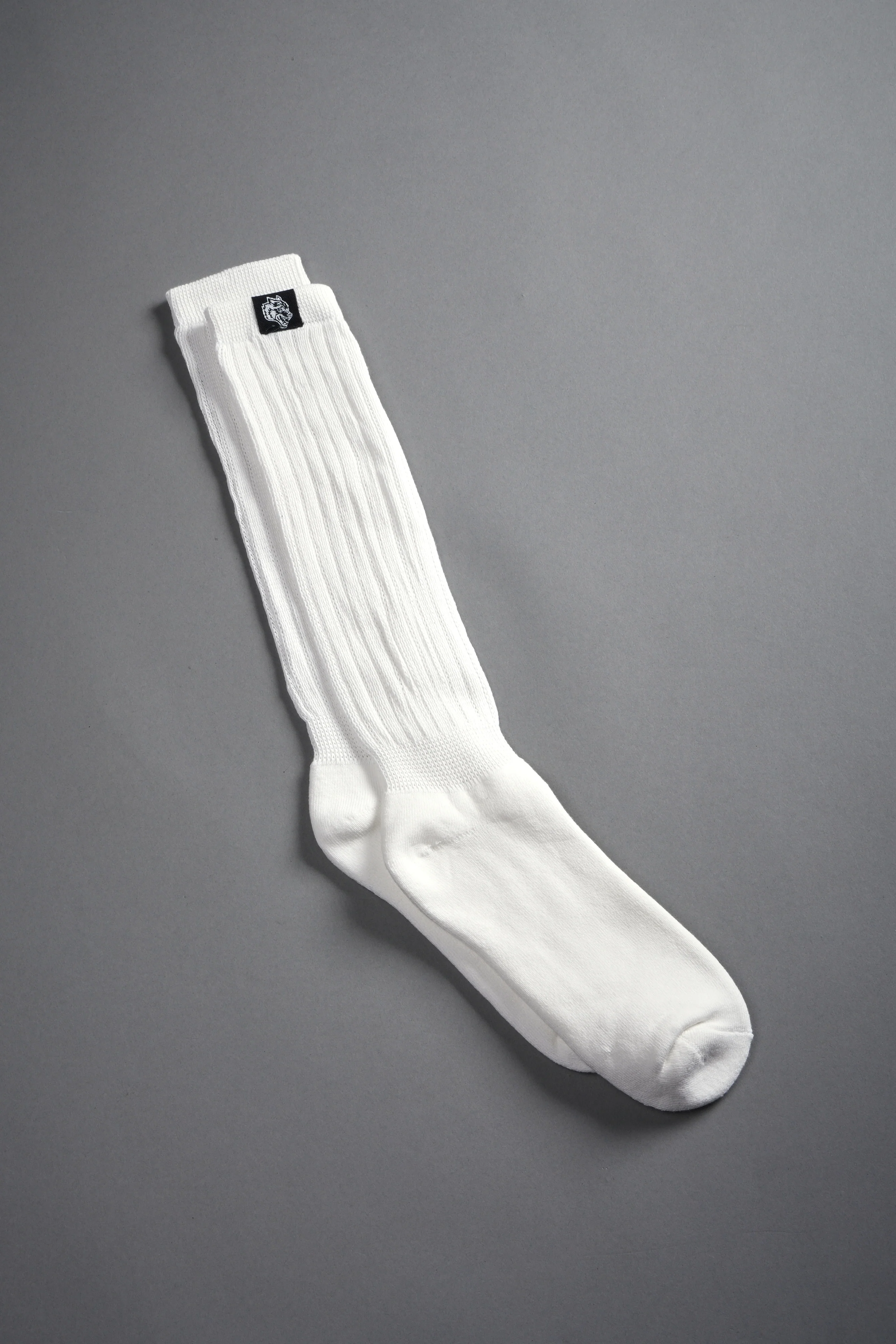 Wolf Patch V2 High Rise Comfy Socks in Cream - Image 3