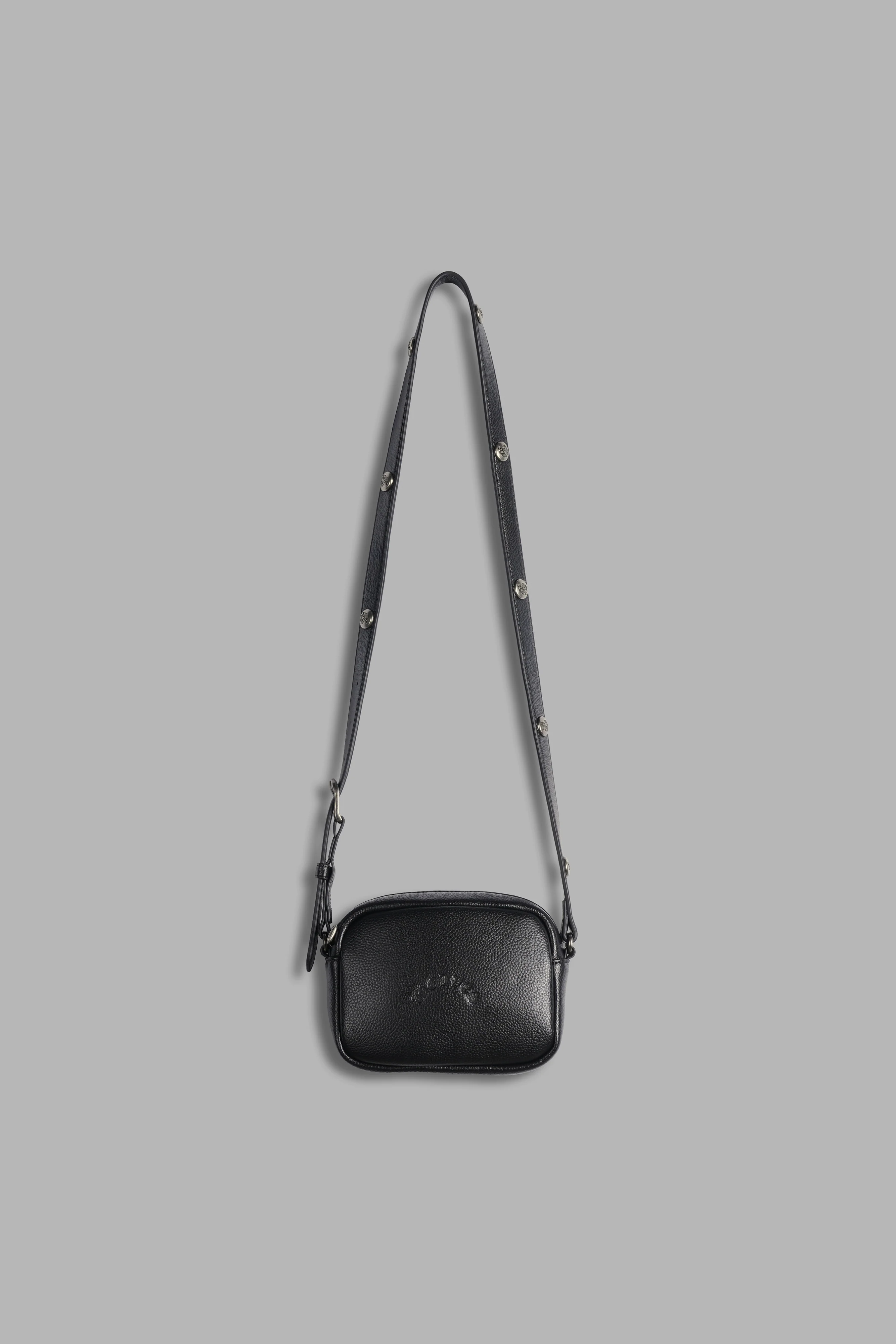 Wolves Chopper Blade Leather Side Bag in Black